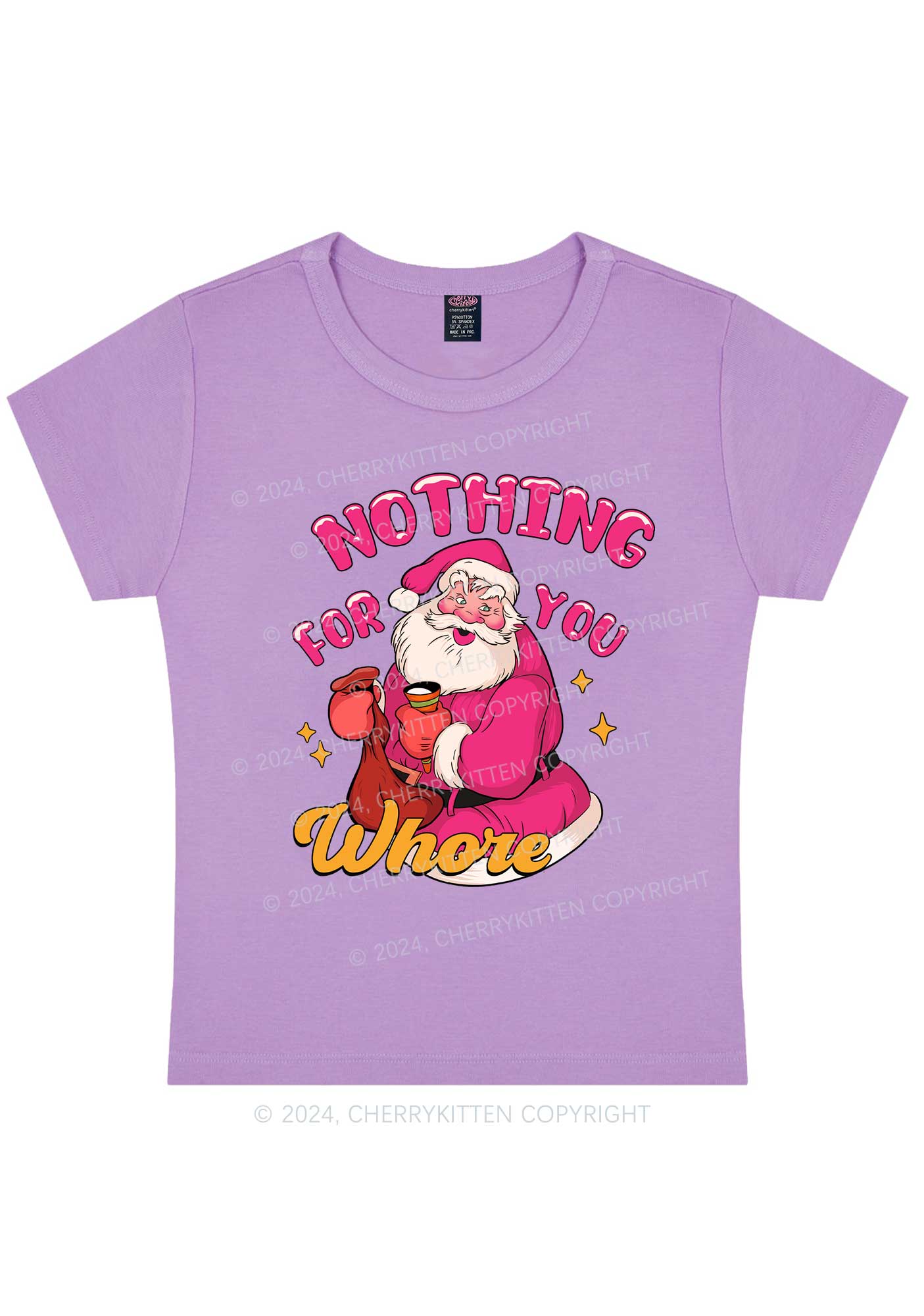 Christmas Nothing For Santa Y2K Baby Tee Cherrykitten - Image 6