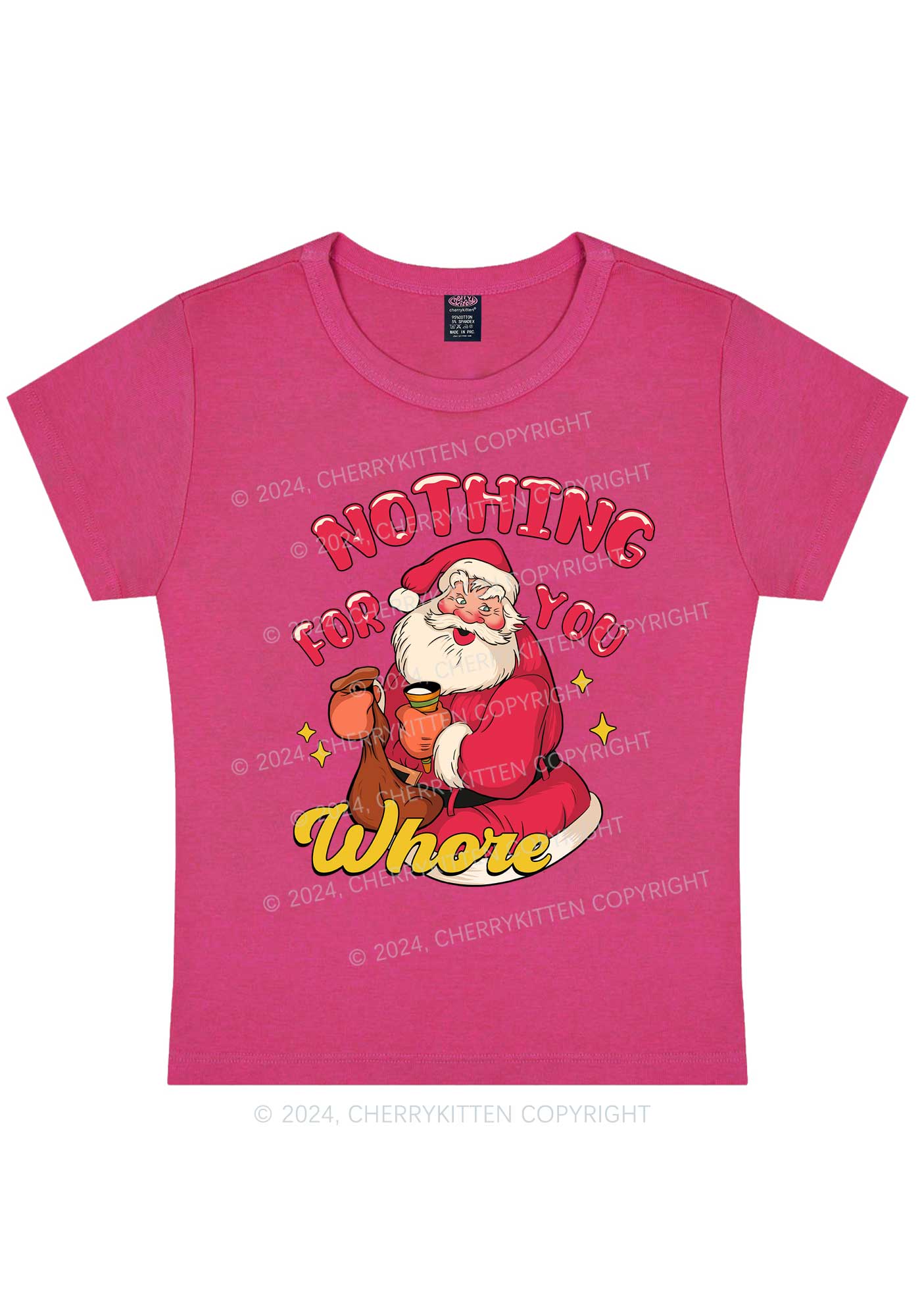 Christmas Nothing For Santa Y2K Baby Tee Cherrykitten - Image 7
