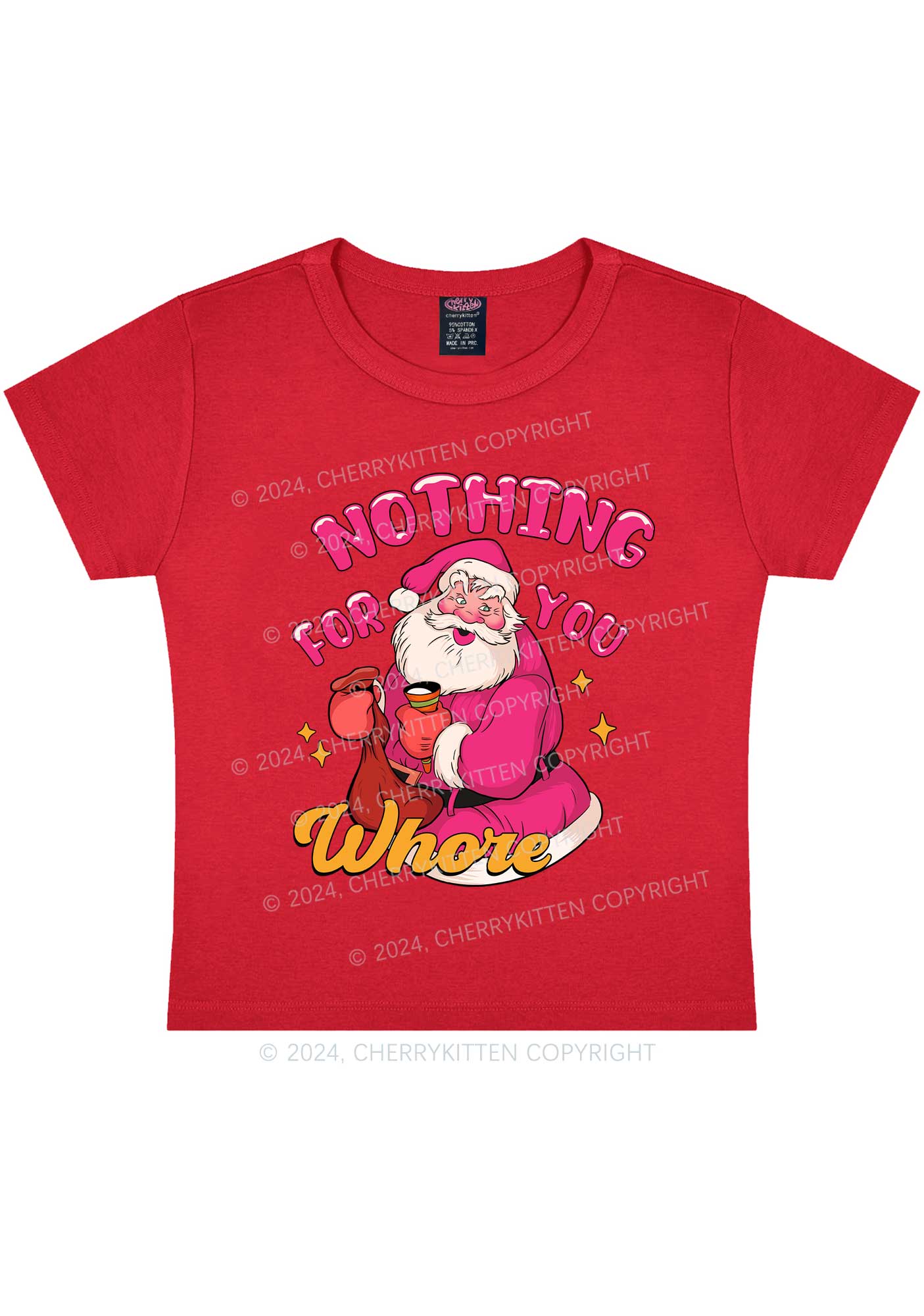 Christmas Nothing For Santa Y2K Baby Tee Cherrykitten - Image 8