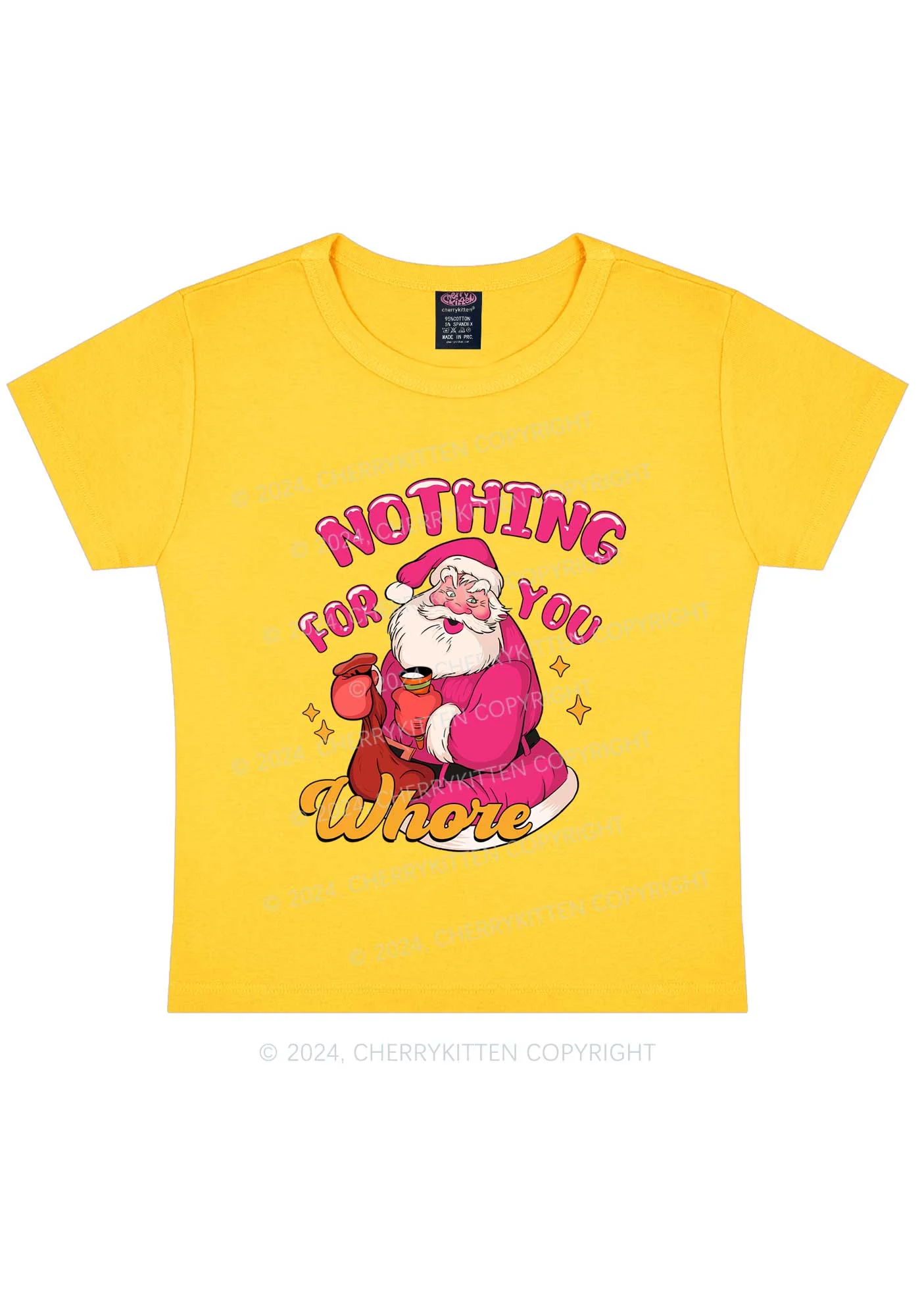 Christmas Nothing For Santa Y2K Baby Tee Cherrykitten - Image 9