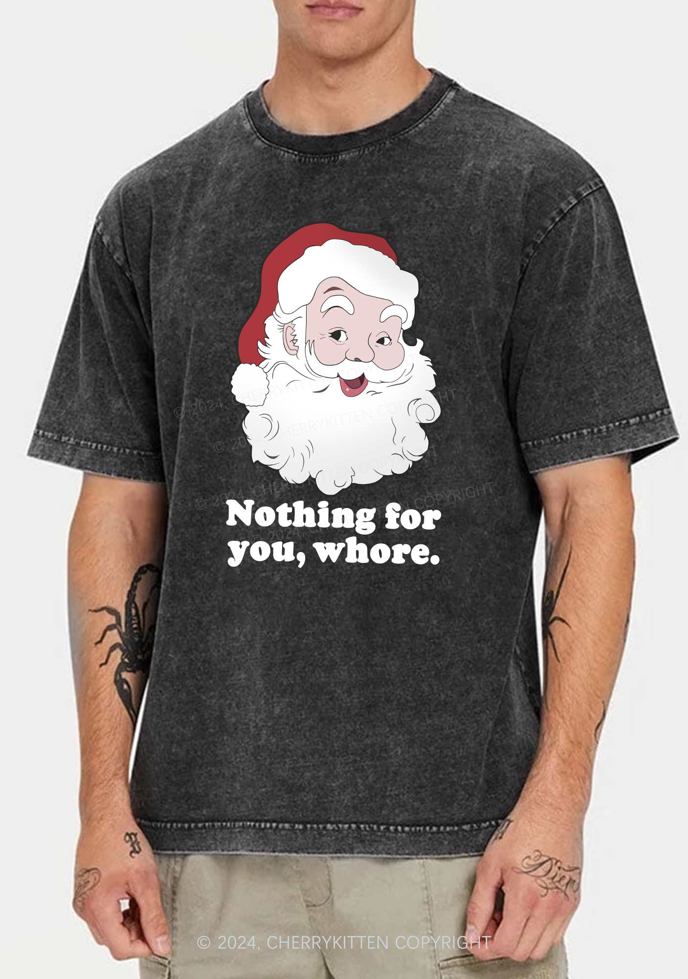 Christmas Nothing For You Y2K Washed Tee Cherrykitten - Image 2