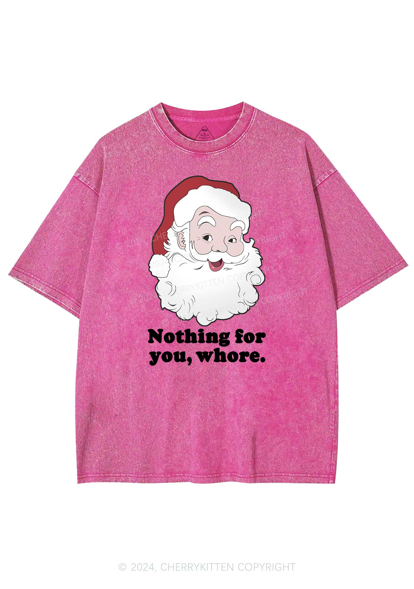 Christmas Nothing For You Y2K Washed Tee Cherrykitten - Image 3