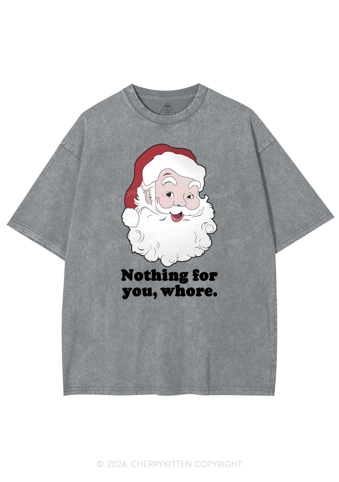 Christmas Nothing For You Y2K Washed Tee Cherrykitten - Image 6