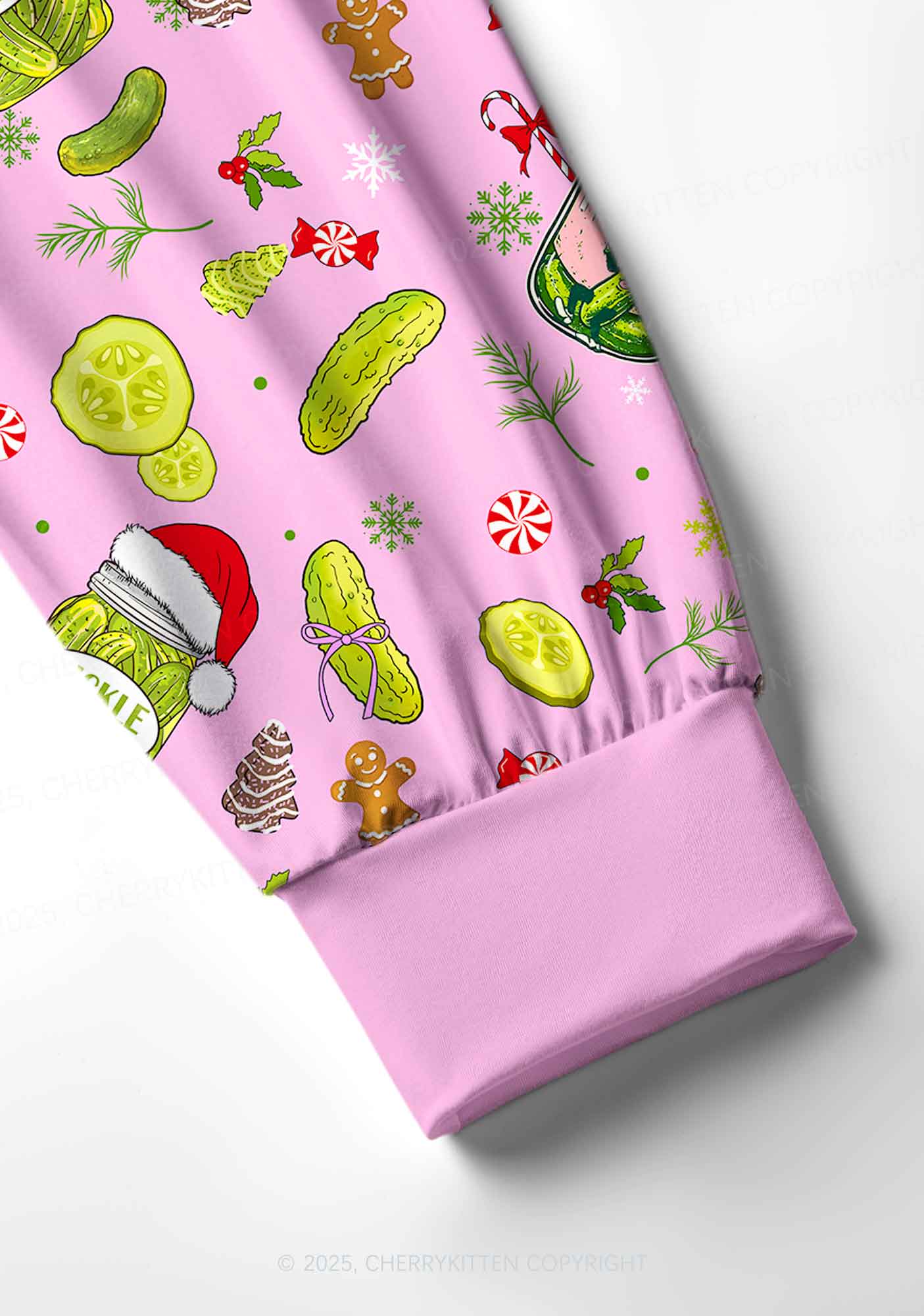 Christmas Pickle Y2K Print Long Sleeve Pajama Set Cherrykitten - Image 5