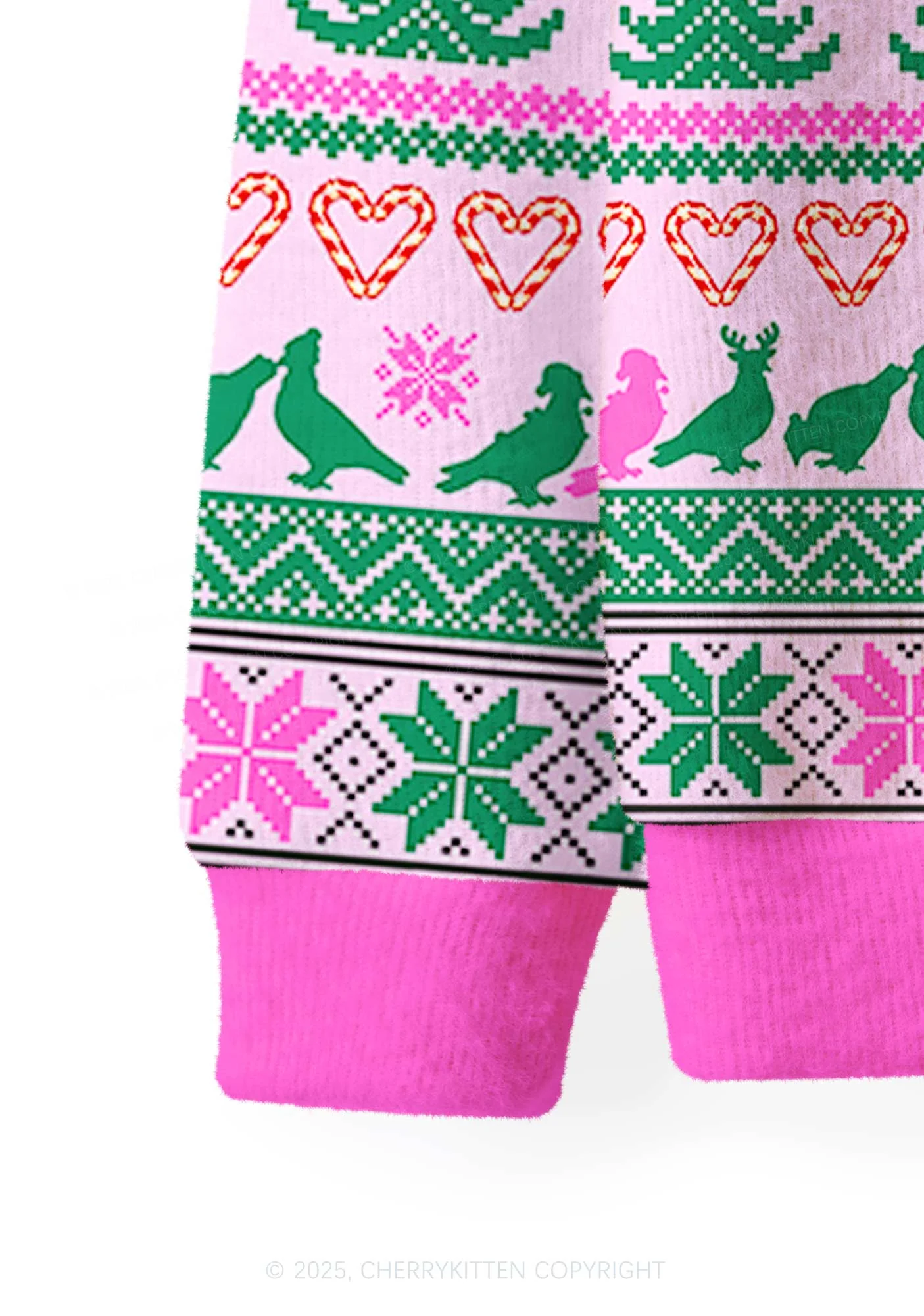 Christmas Pigeon Y2K Christmas Cardigan Knit Sweatshirt Cherrykitten - Image 4
