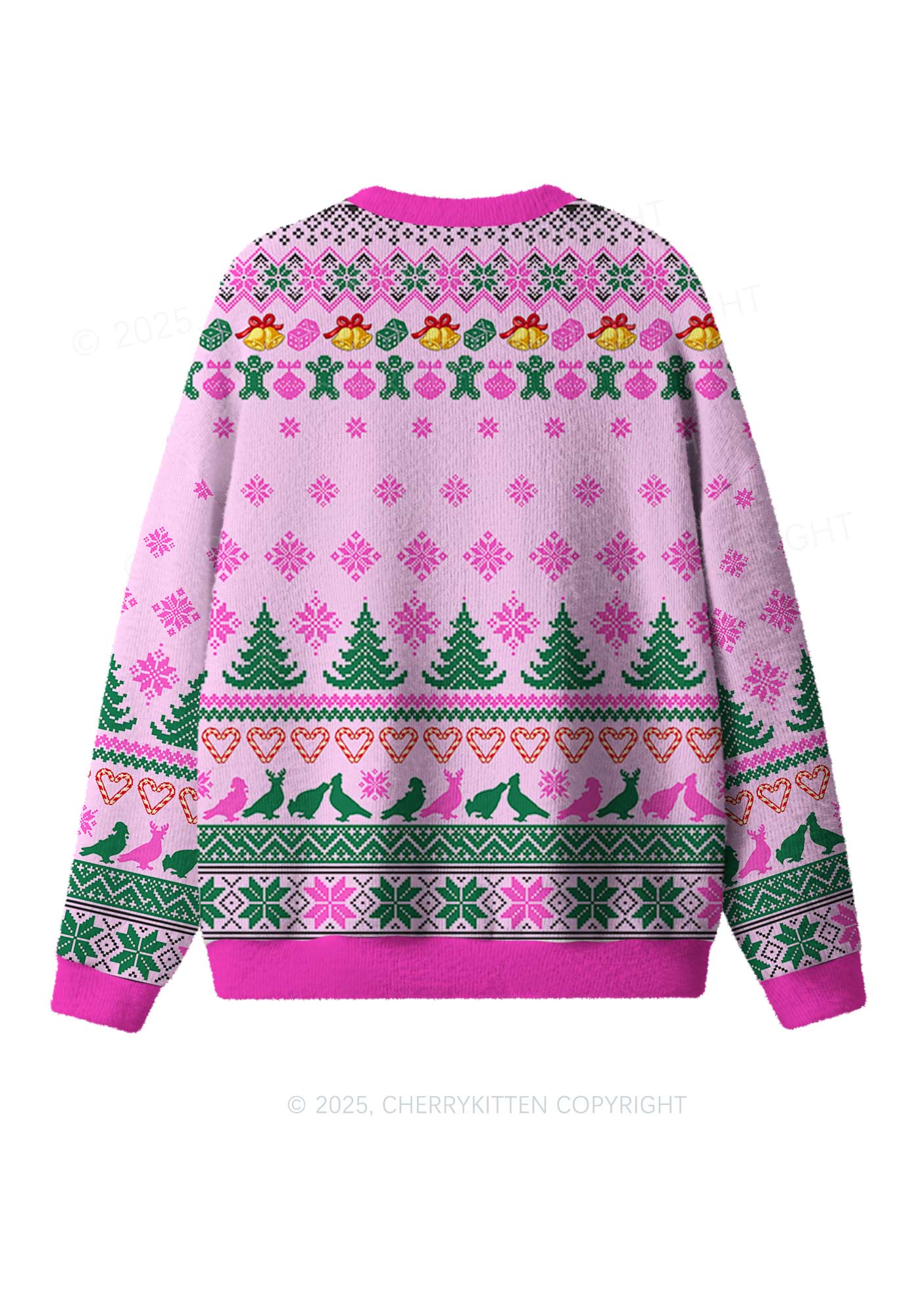 Christmas Pigeon Y2K Christmas Knit Sweatshirt Cherrykitten - Image 2