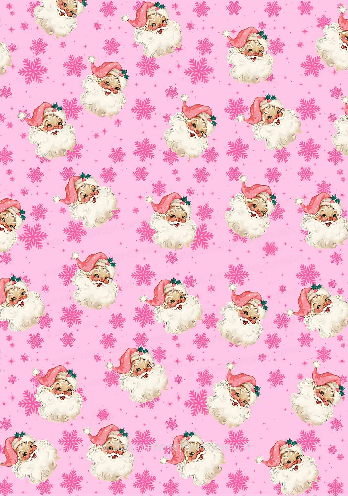 Christmas Pink Santa Y2K Print Cami Shorts Pajama Set Cherrykitten - Image 2