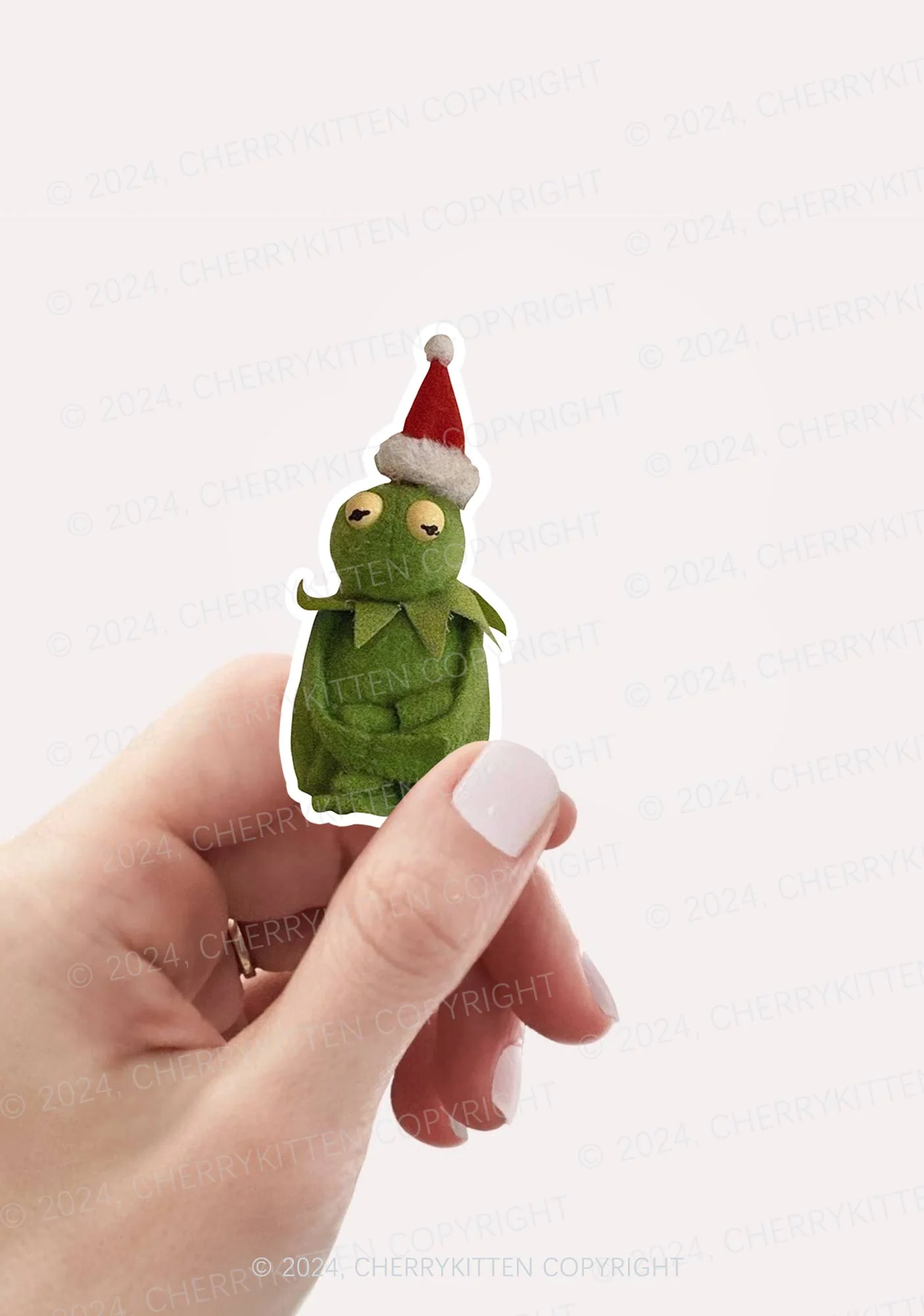 Christmas Plush Frog 1Pc Y2K Sticker Cherrykitten - Image 2