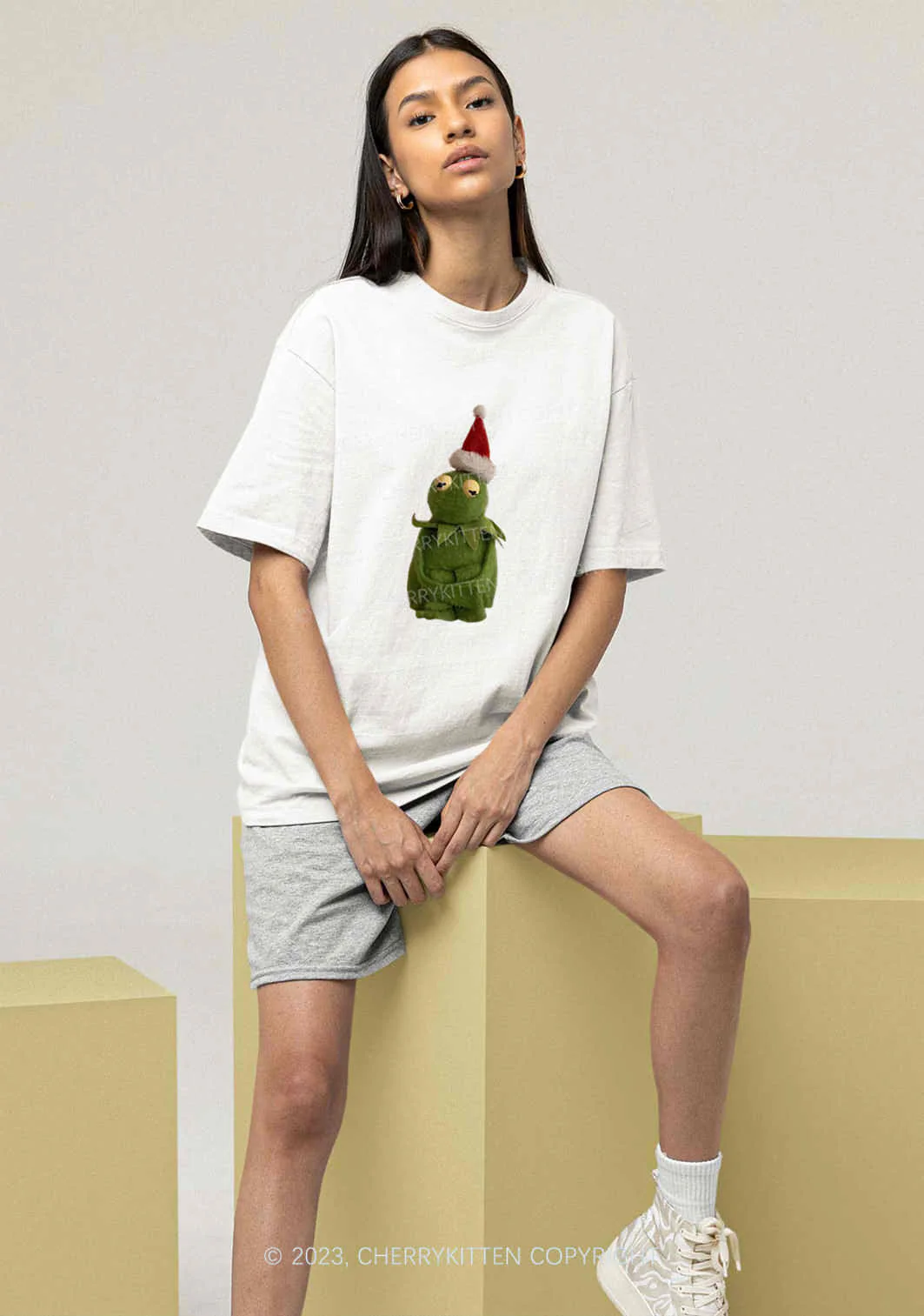 Christmas Plush Frog Y2K Chunky Shirt Cherrykitten - Image 2