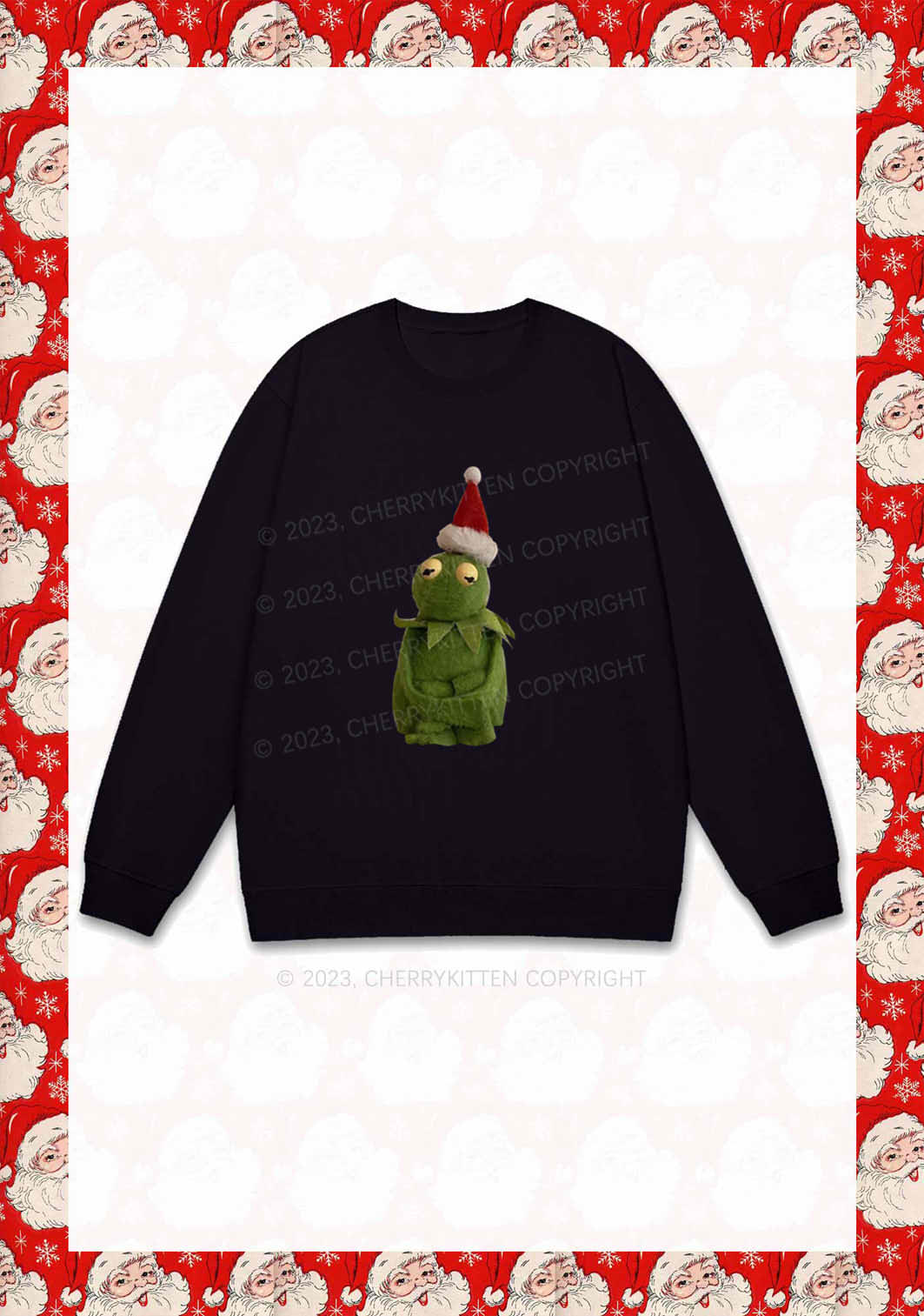 Christmas Plush Frog Y2K Sweatshirt Cherrykitten - Image 4