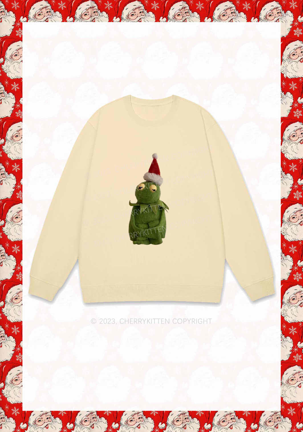 Christmas Plush Frog Y2K Sweatshirt Cherrykitten - Image 5