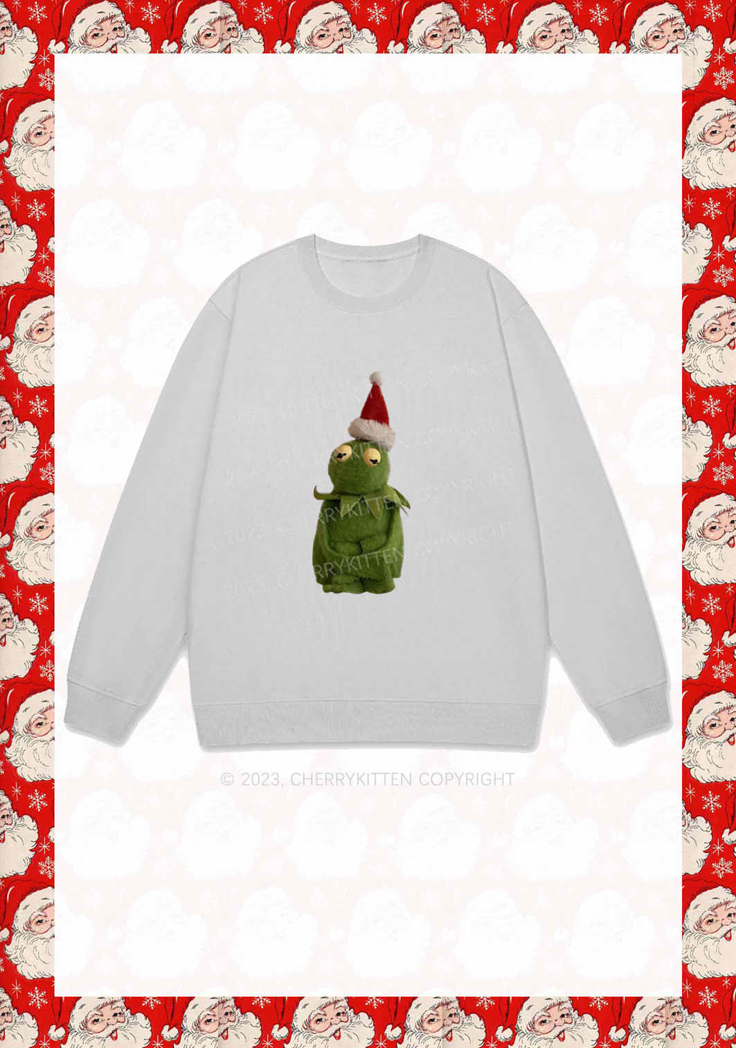 Christmas Plush Frog Y2K Sweatshirt Cherrykitten - Image 6