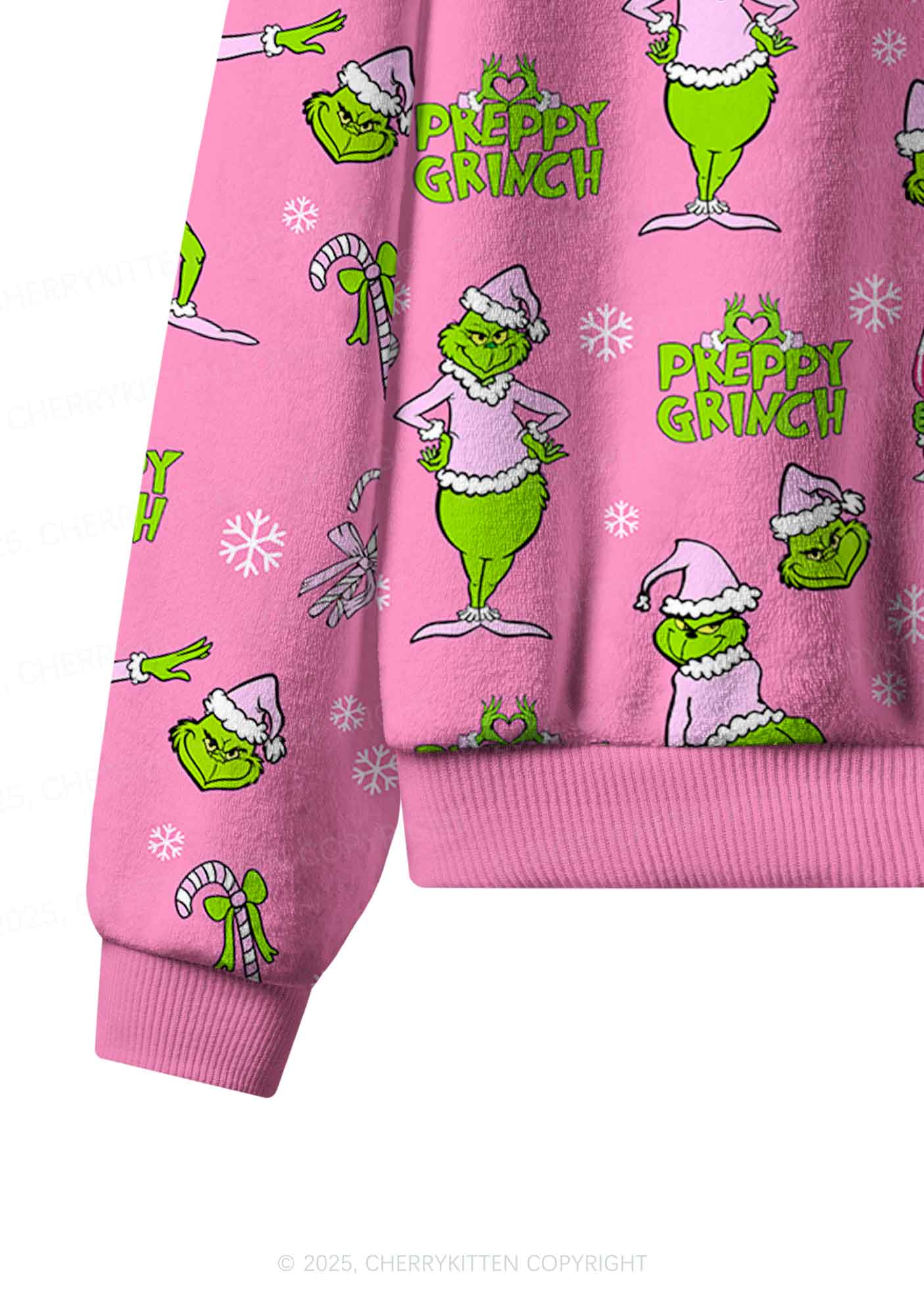Christmas Preppy Guy Y2K Fleece Long Sleeve Pajama Set Cherrykitten - Image 5