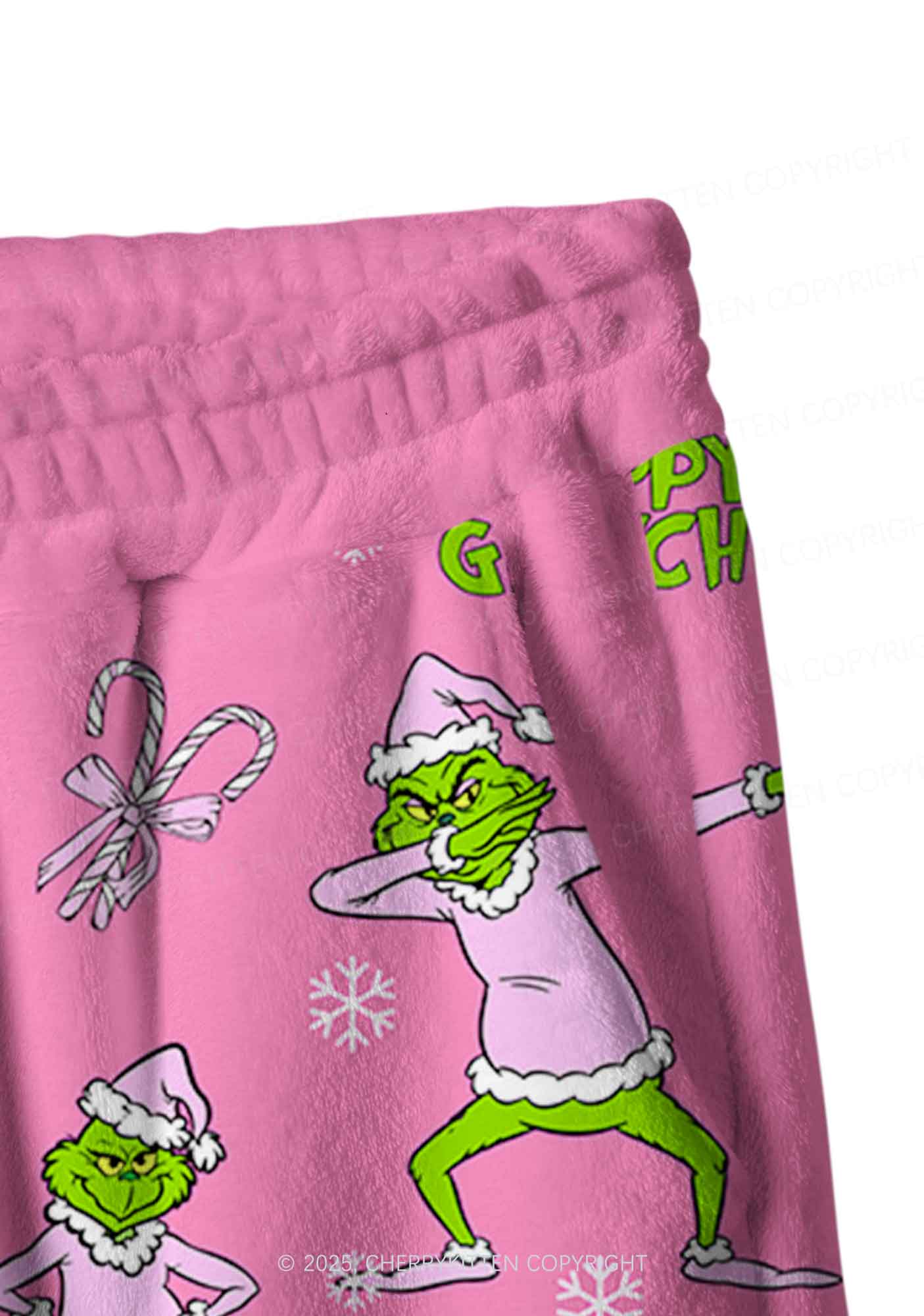 Christmas Preppy Guy Y2K Fleece Long Sleeve Pajama Set Cherrykitten - Image 6