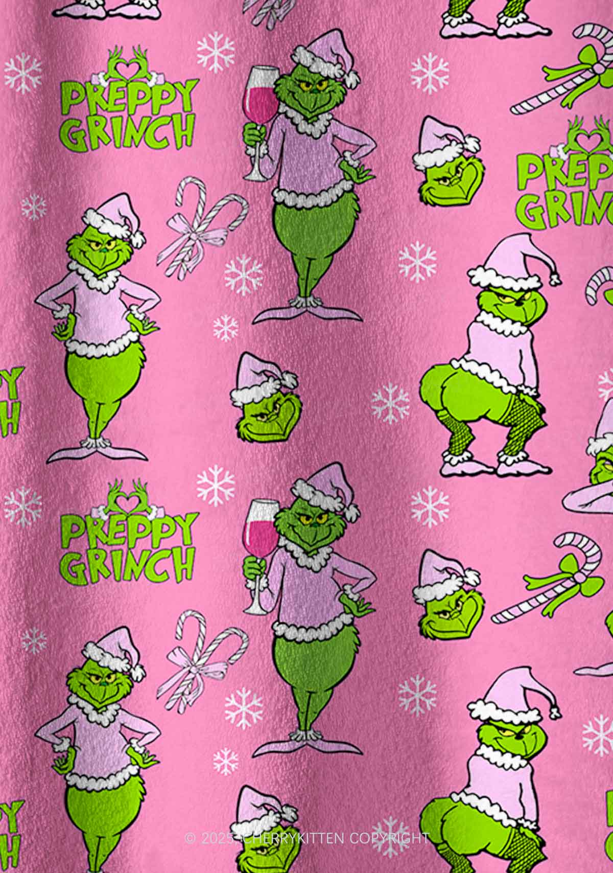 Christmas Preppy Guy Y2K Fleece Long Sleeve Pajama Set Cherrykitten - Image 7