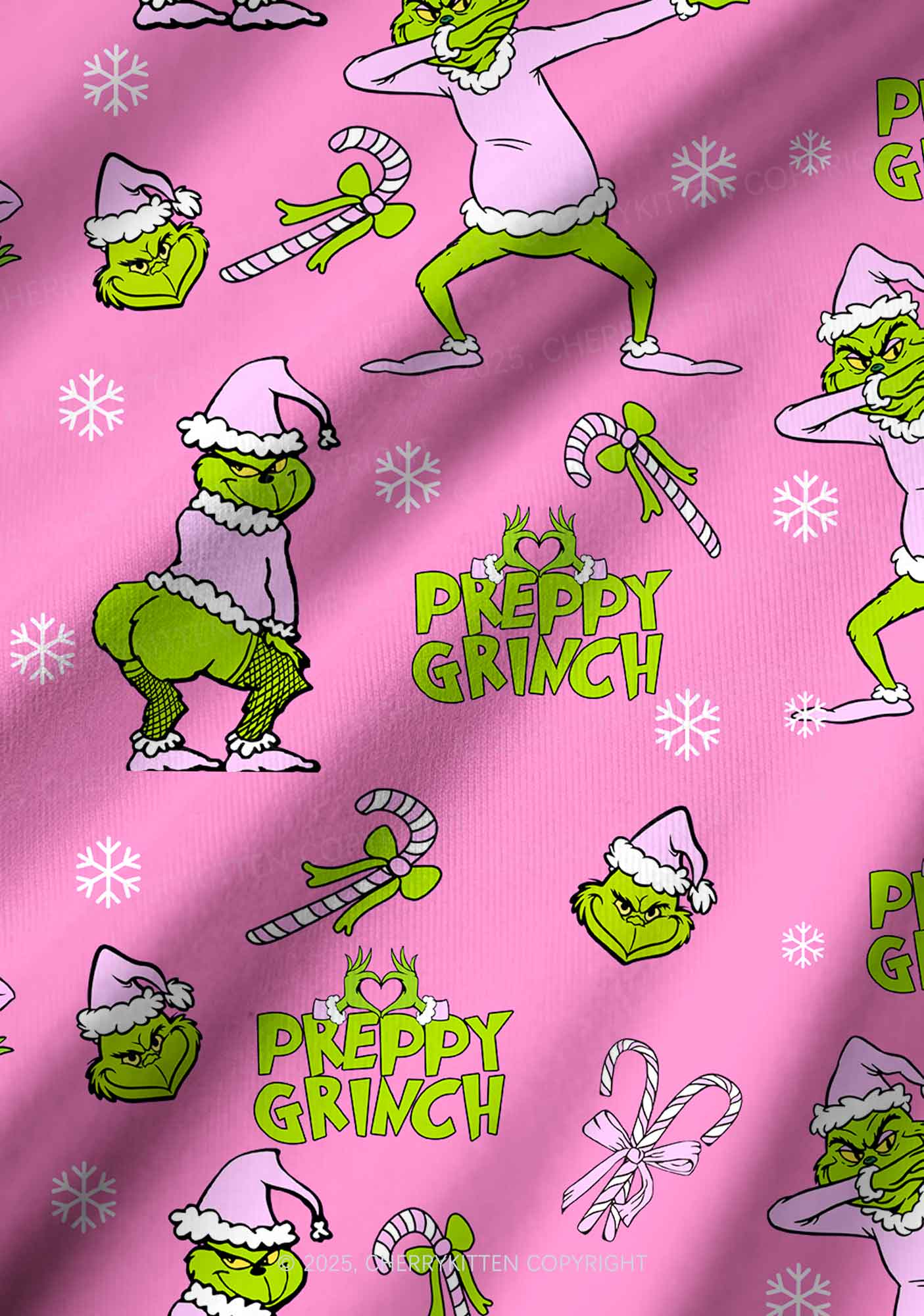 Christmas Preppy Guy Y2K Print Long Sleeve Pajama Set Cherrykitten - Image 4