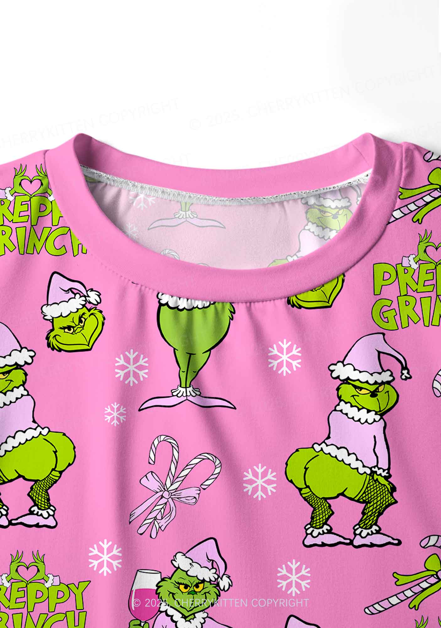 Christmas Preppy Guy Y2K Print Long Sleeve Pajama Set Cherrykitten - Image 6