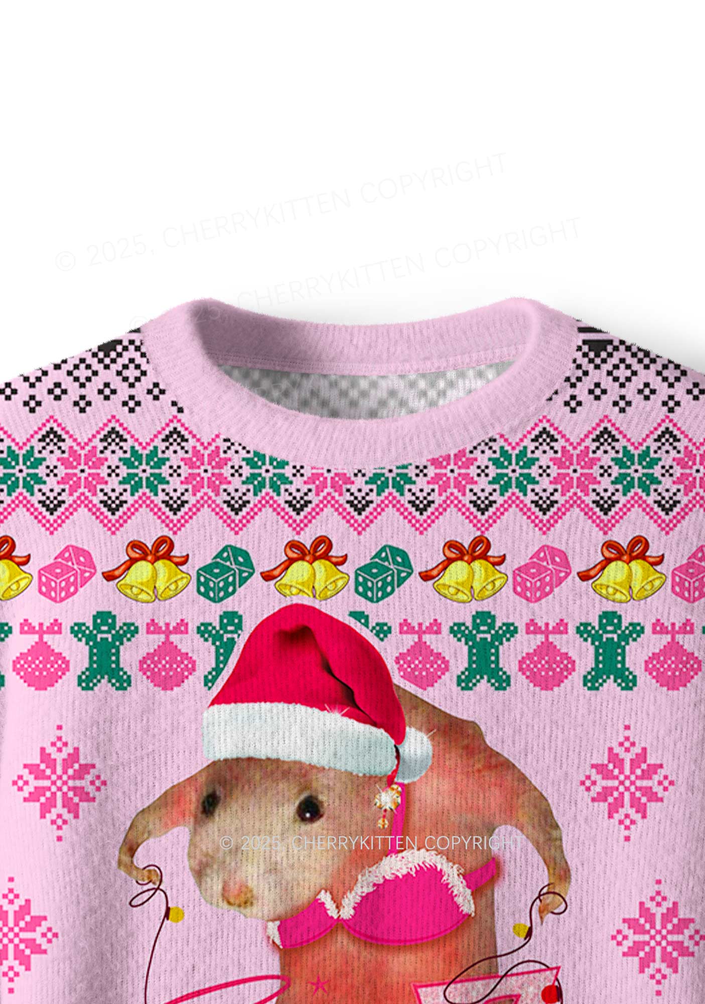 Christmas Ratz Y2K Christmas Knit Sweatshirt Cherrykitten - Image 5