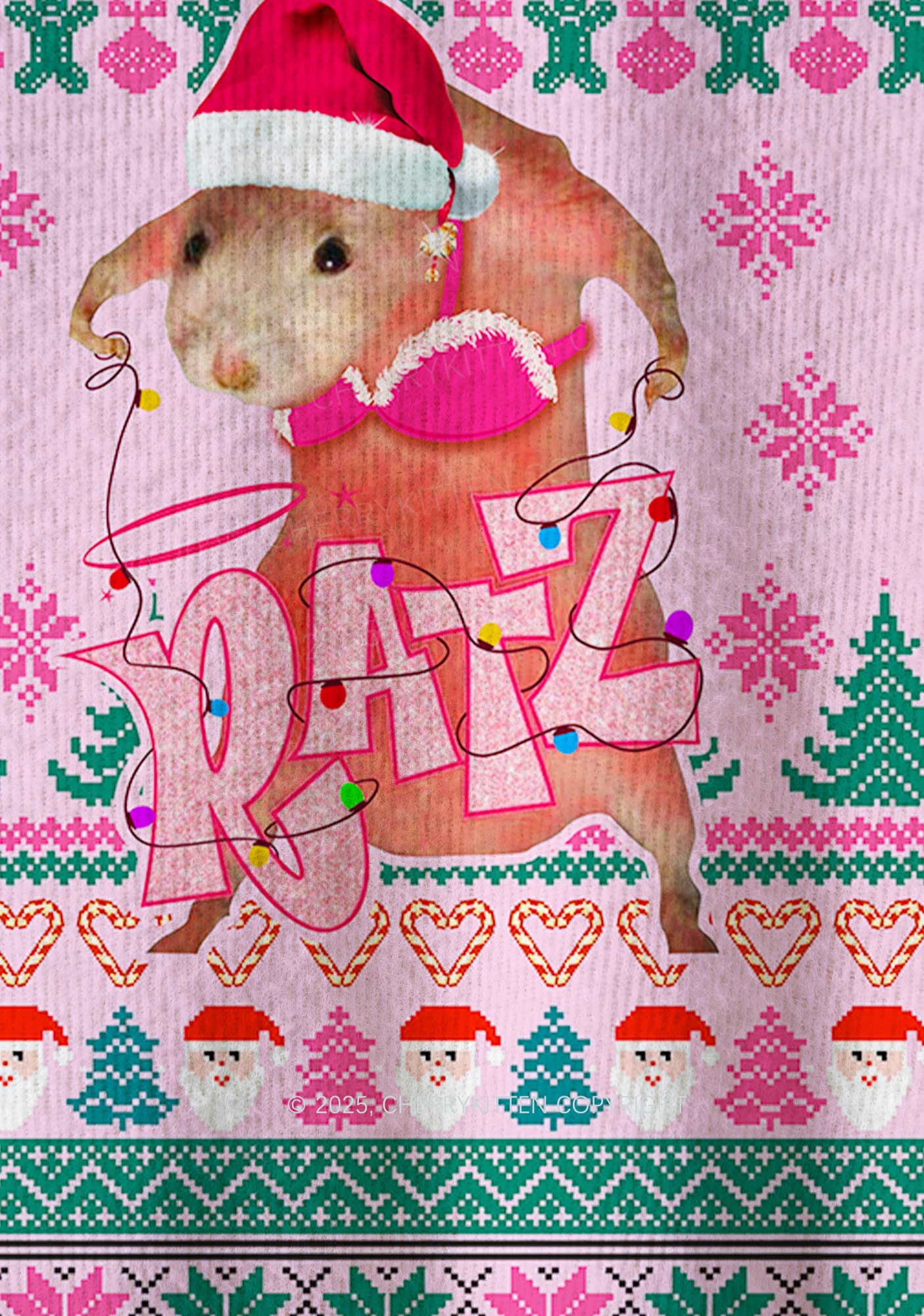 Christmas Ratz Y2K Christmas Knit Sweatshirt Cherrykitten - Image 6