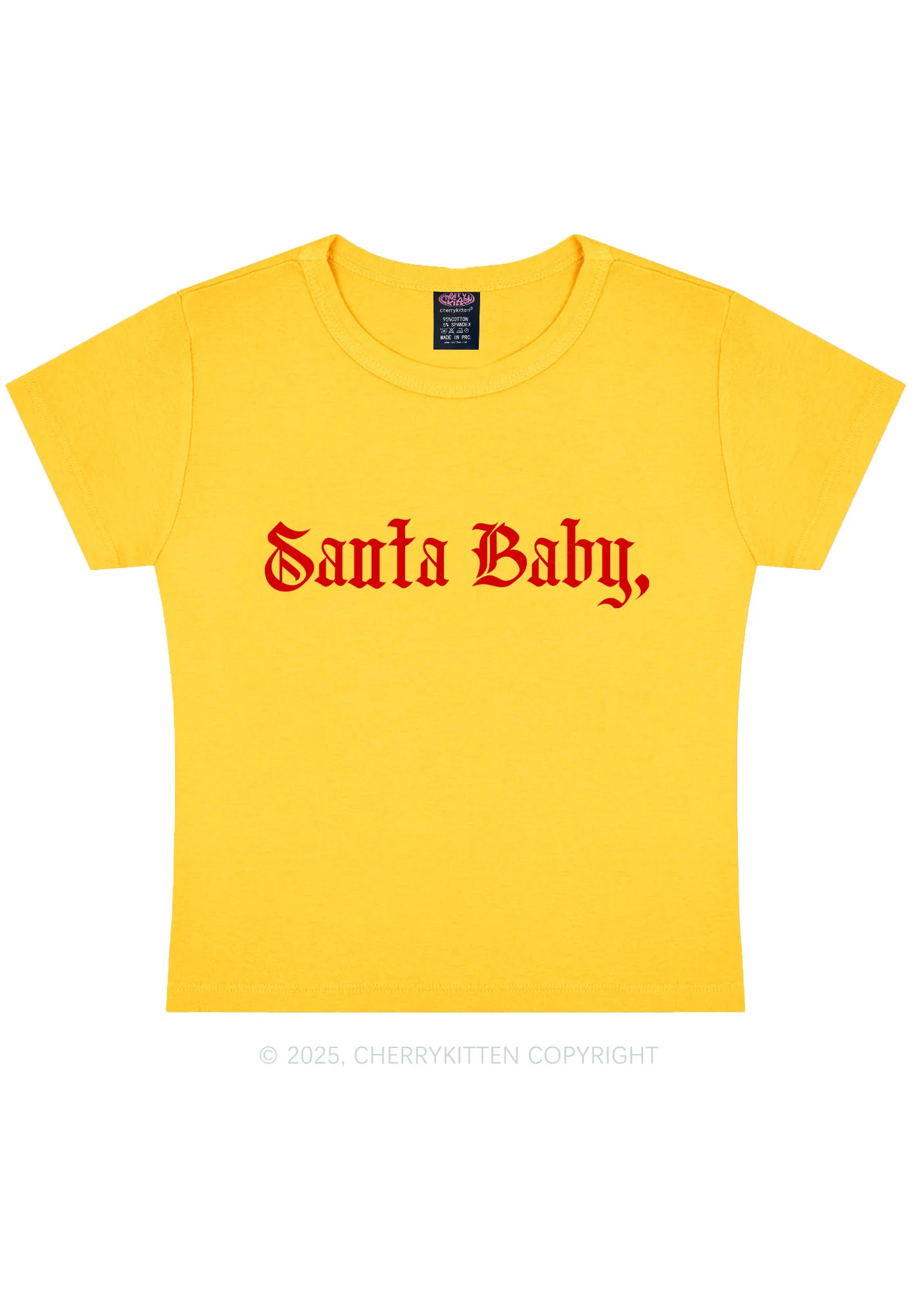 Christmas Santa Baby Y2K Baby Tee Cherrykitten - Image 7