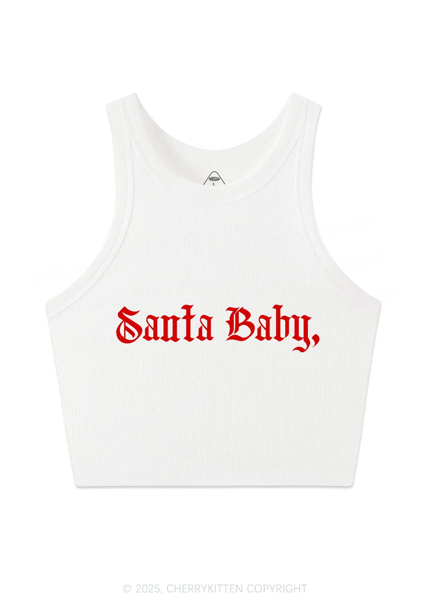 Christmas Santa Baby Y2K Crop Tank Top Cherrykitten - Image 3