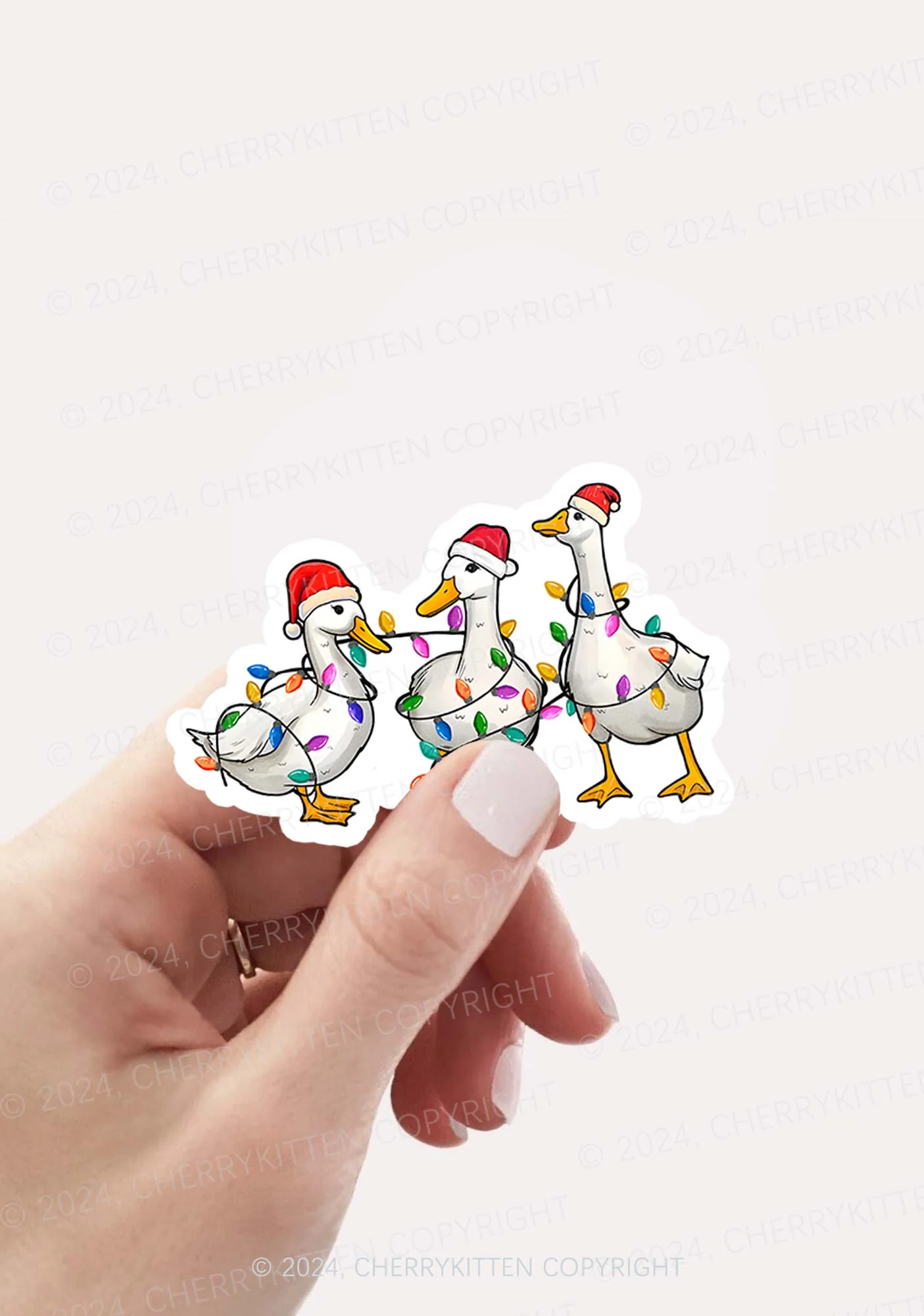 Christmas Santa Duck 1Pc Y2K Sticker Cherrykitten - Image 2