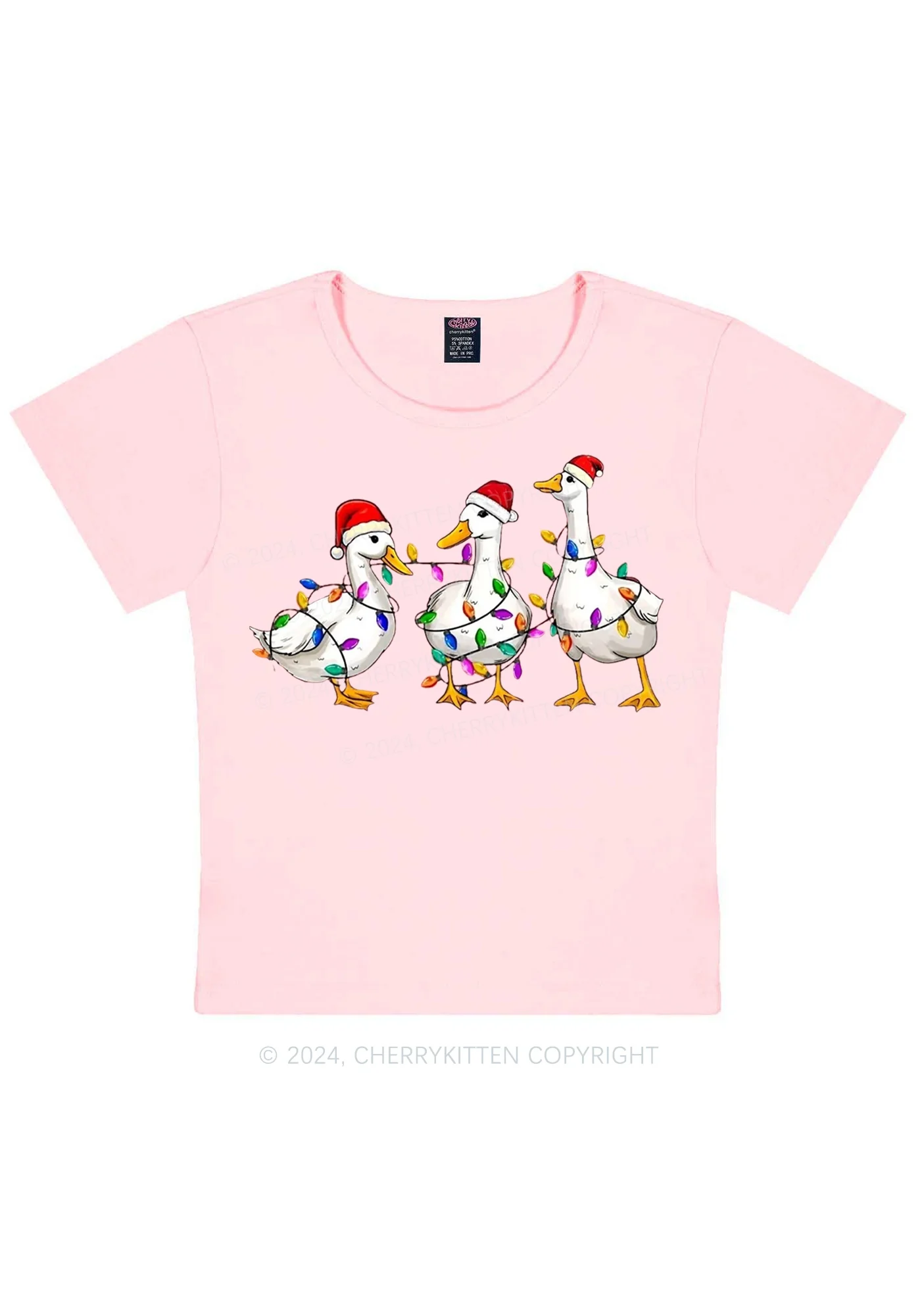 Christmas Santa Duck Y2K Baby Tee Cherrykitten - Image 10