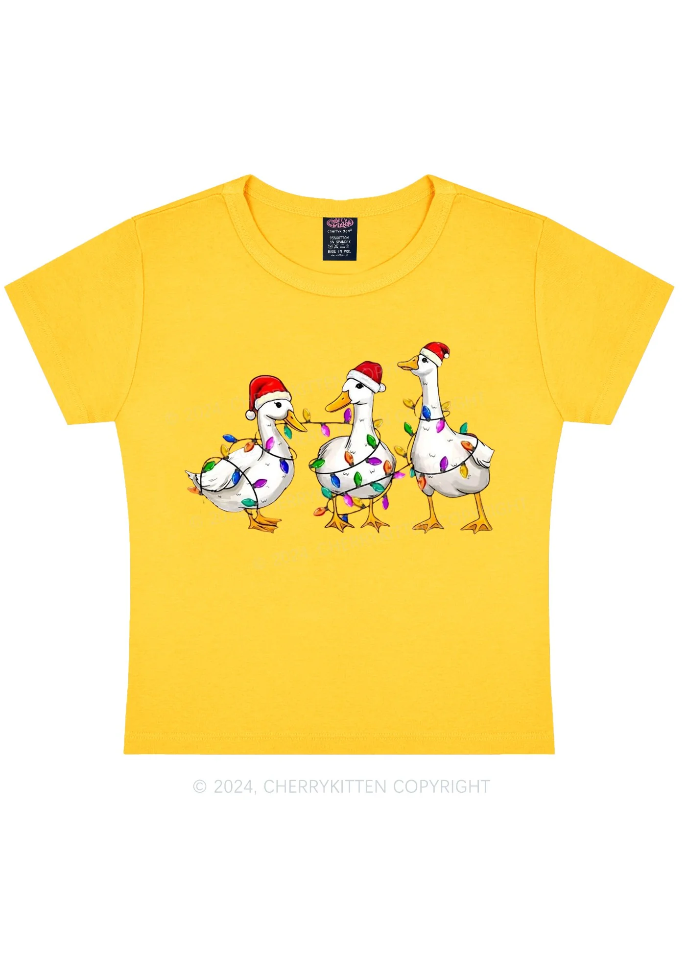 Christmas Santa Duck Y2K Baby Tee Cherrykitten - Image 7