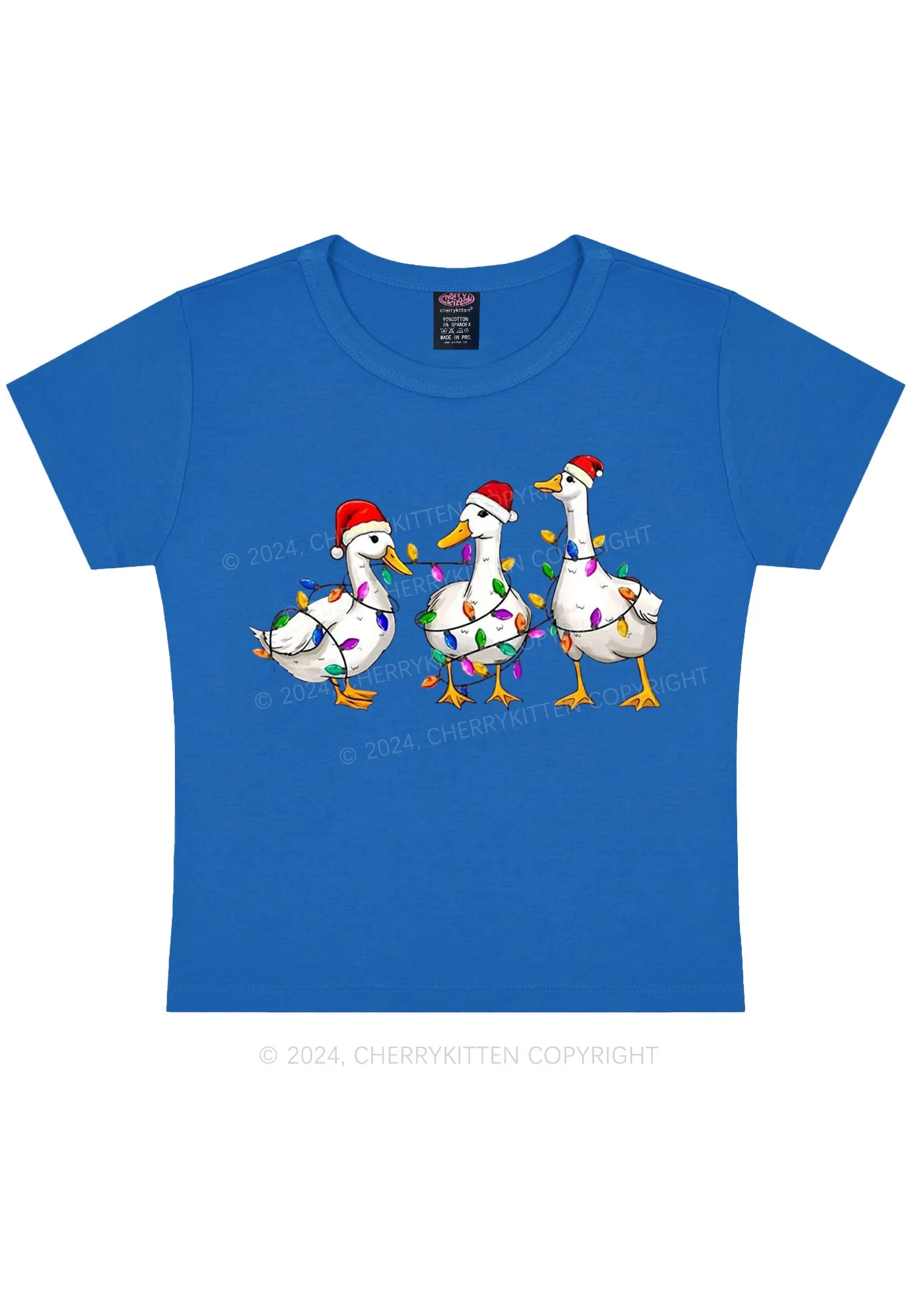 Christmas Santa Duck Y2K Baby Tee Cherrykitten - Image 8