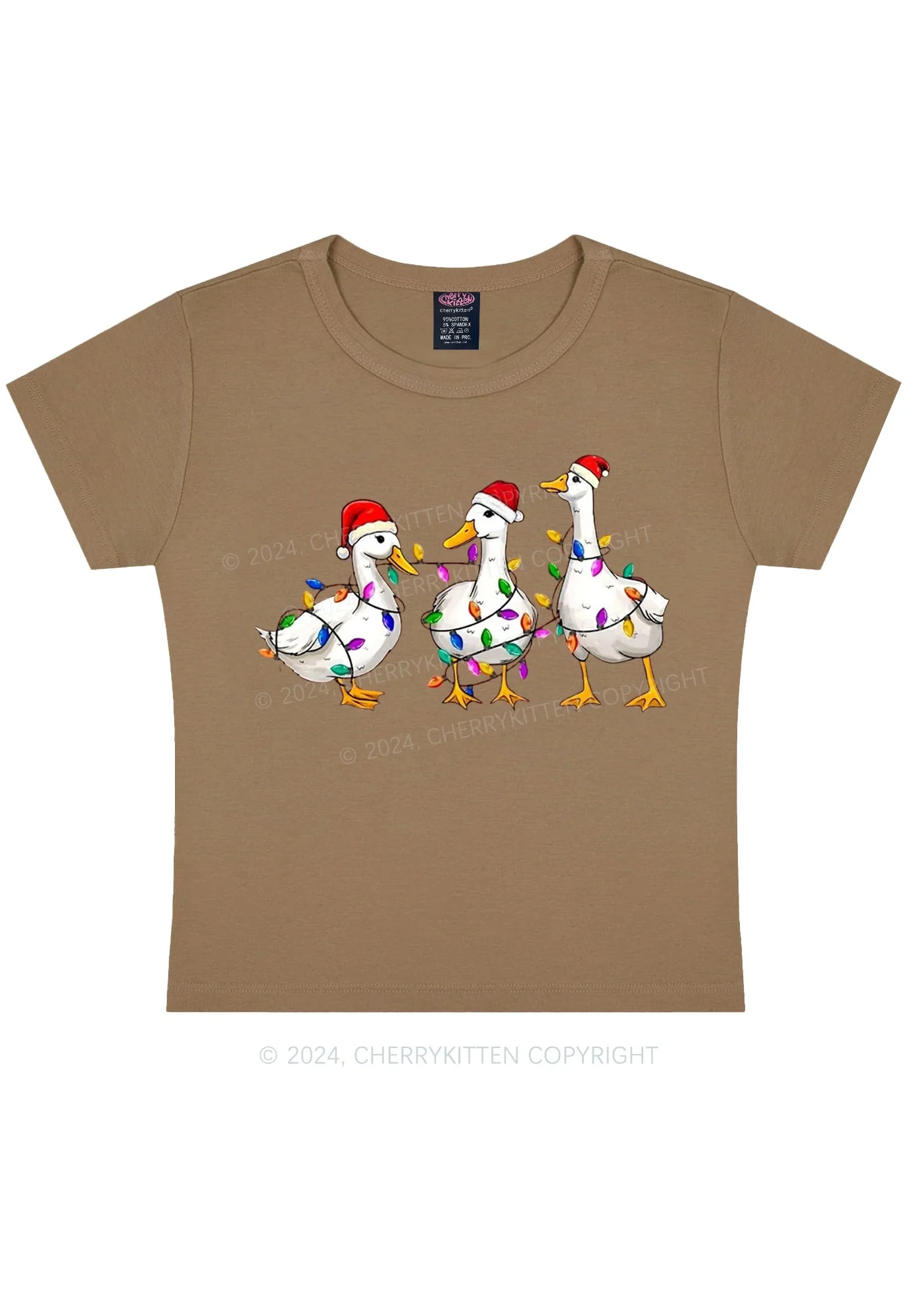 Christmas Santa Duck Y2K Baby Tee Cherrykitten - Image 9