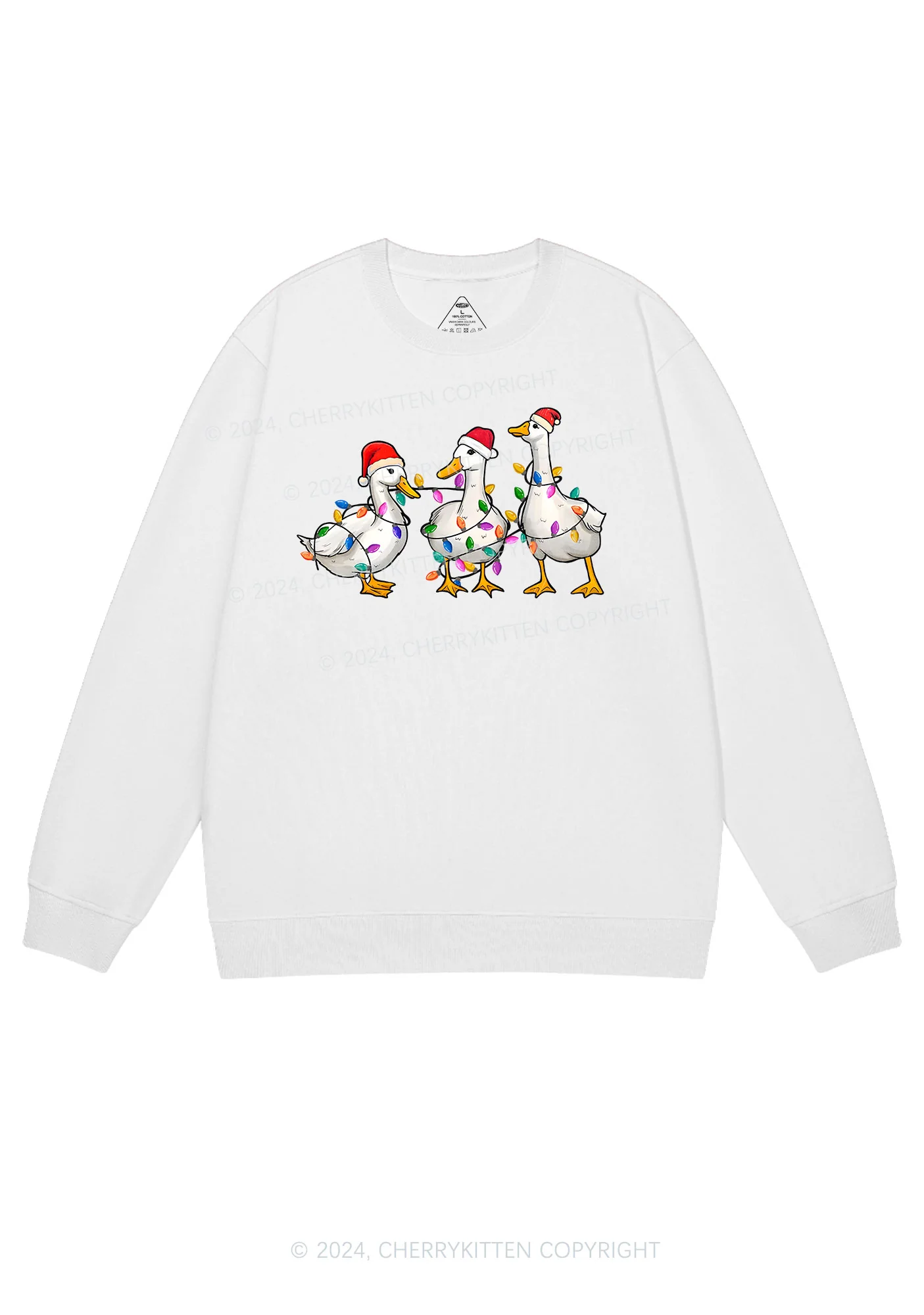 Christmas Santa Duck Y2K Sweatshirt Cherrykitten - Image 3