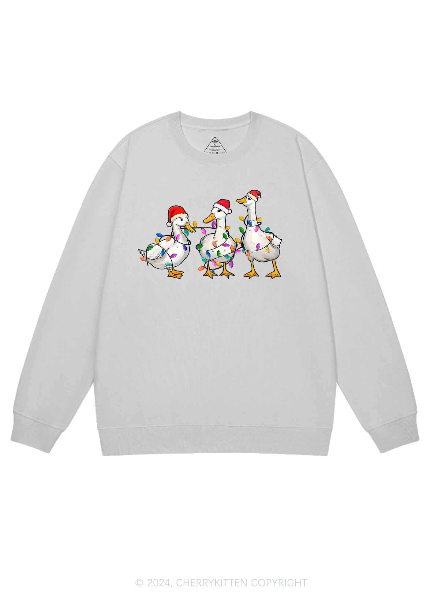 Christmas Santa Duck Y2K Sweatshirt Cherrykitten - Image 4