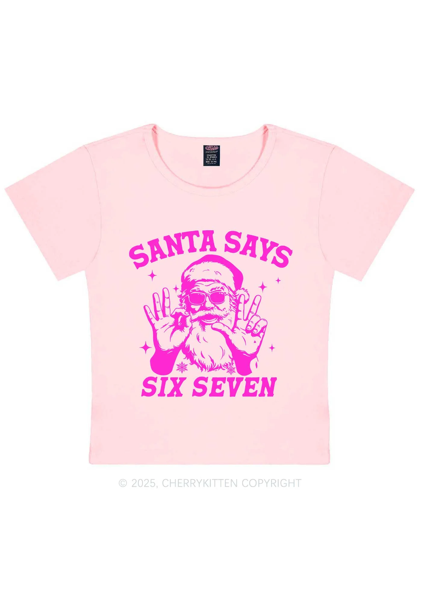 Christmas Santa Says Six Seven Y2K Baby Tee Cherrykitten - Image 10