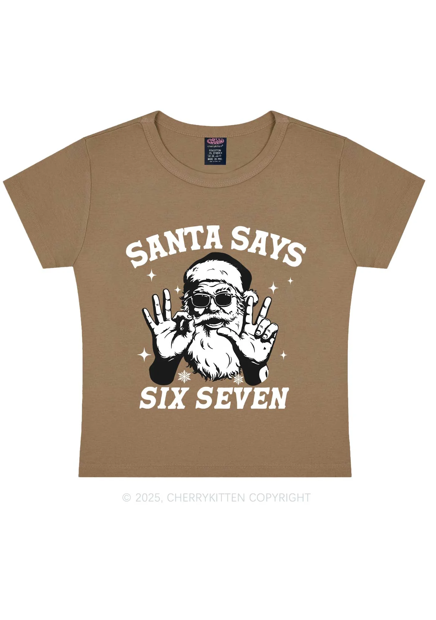 Christmas Santa Says Six Seven Y2K Baby Tee Cherrykitten - Image 12