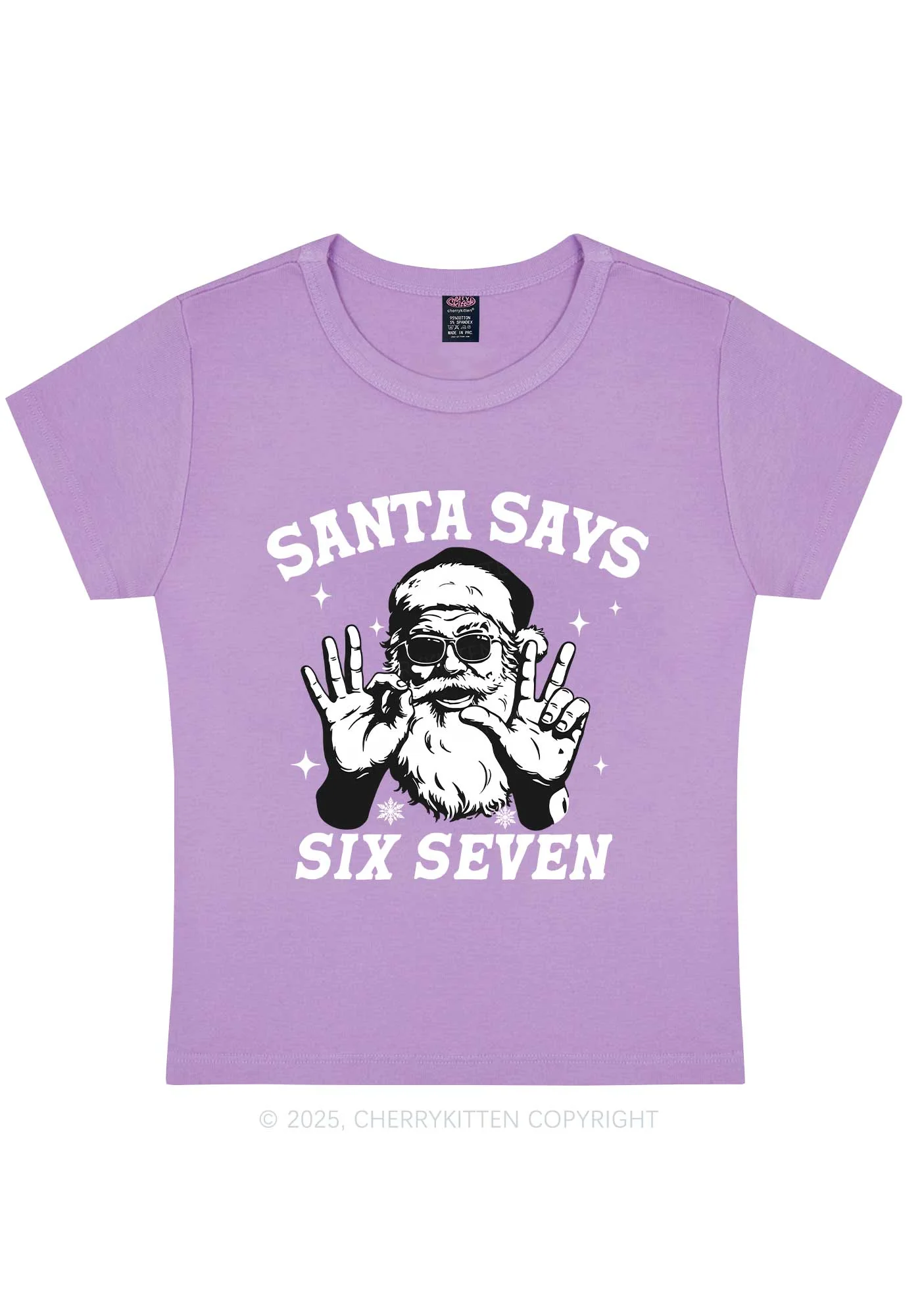 Christmas Santa Says Six Seven Y2K Baby Tee Cherrykitten - Image 6