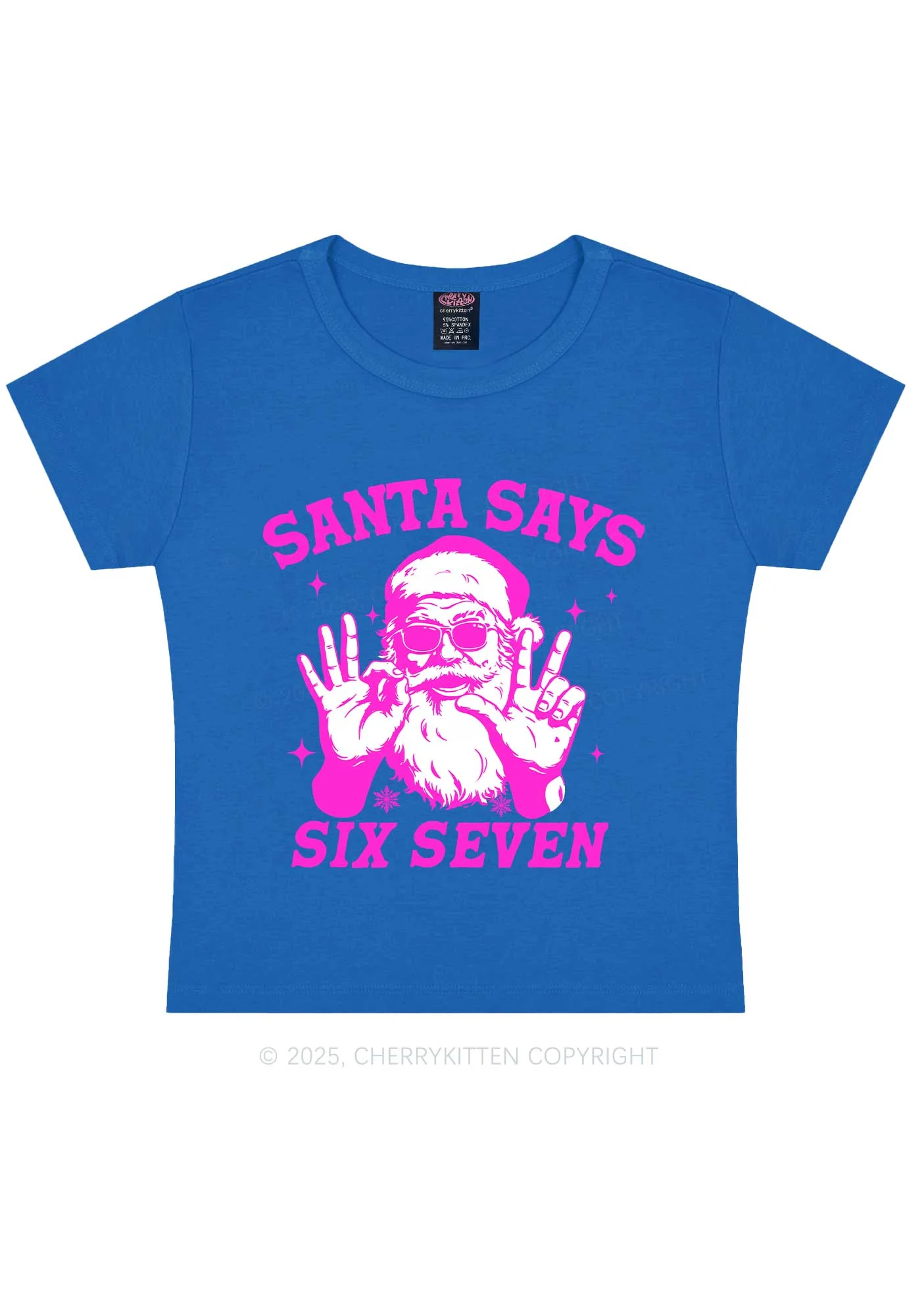 Christmas Santa Says Six Seven Y2K Baby Tee Cherrykitten - Image 7