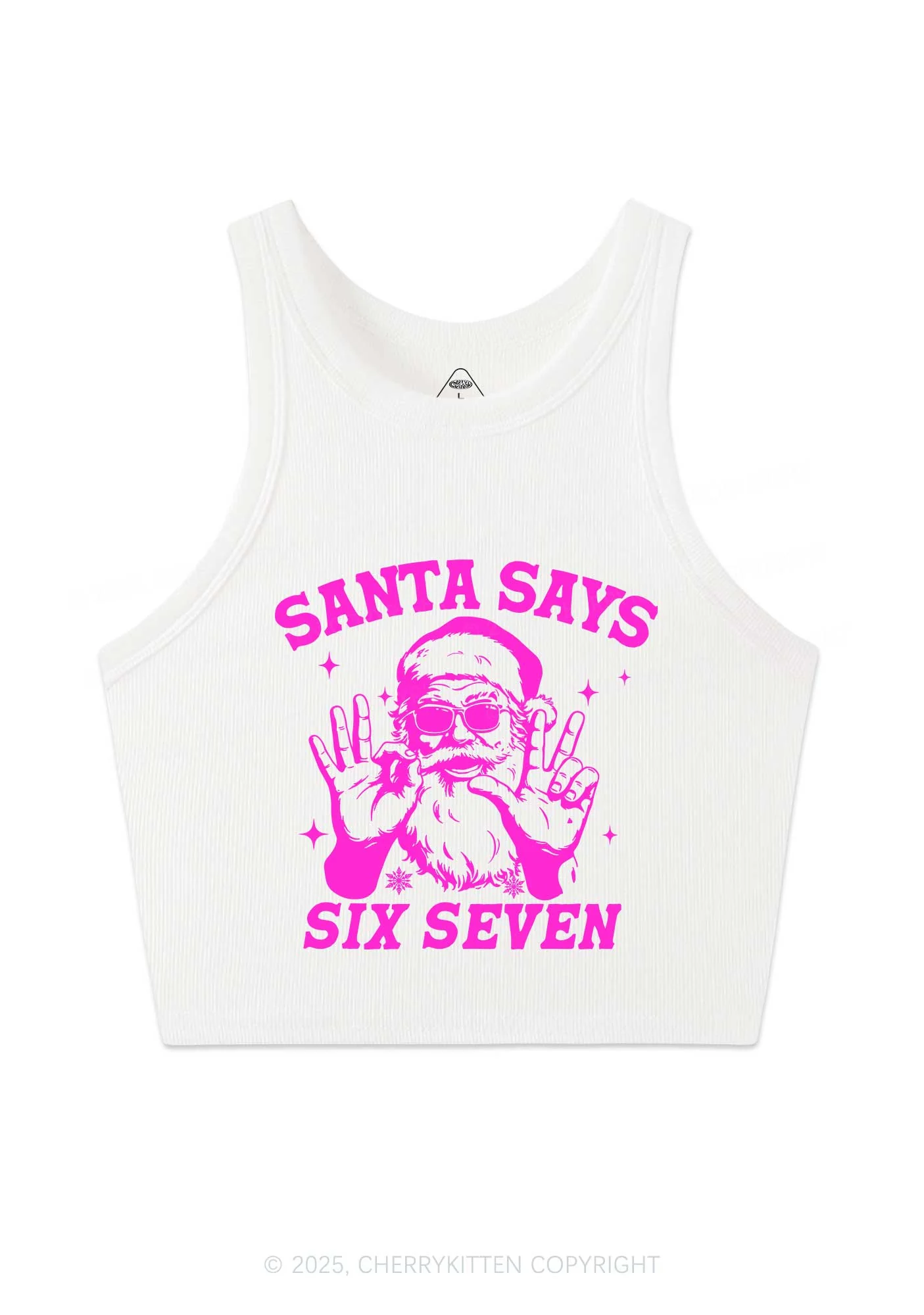Christmas Santa Says Six Seven Y2K Crop Tank Top Cherrykitten - Image 4