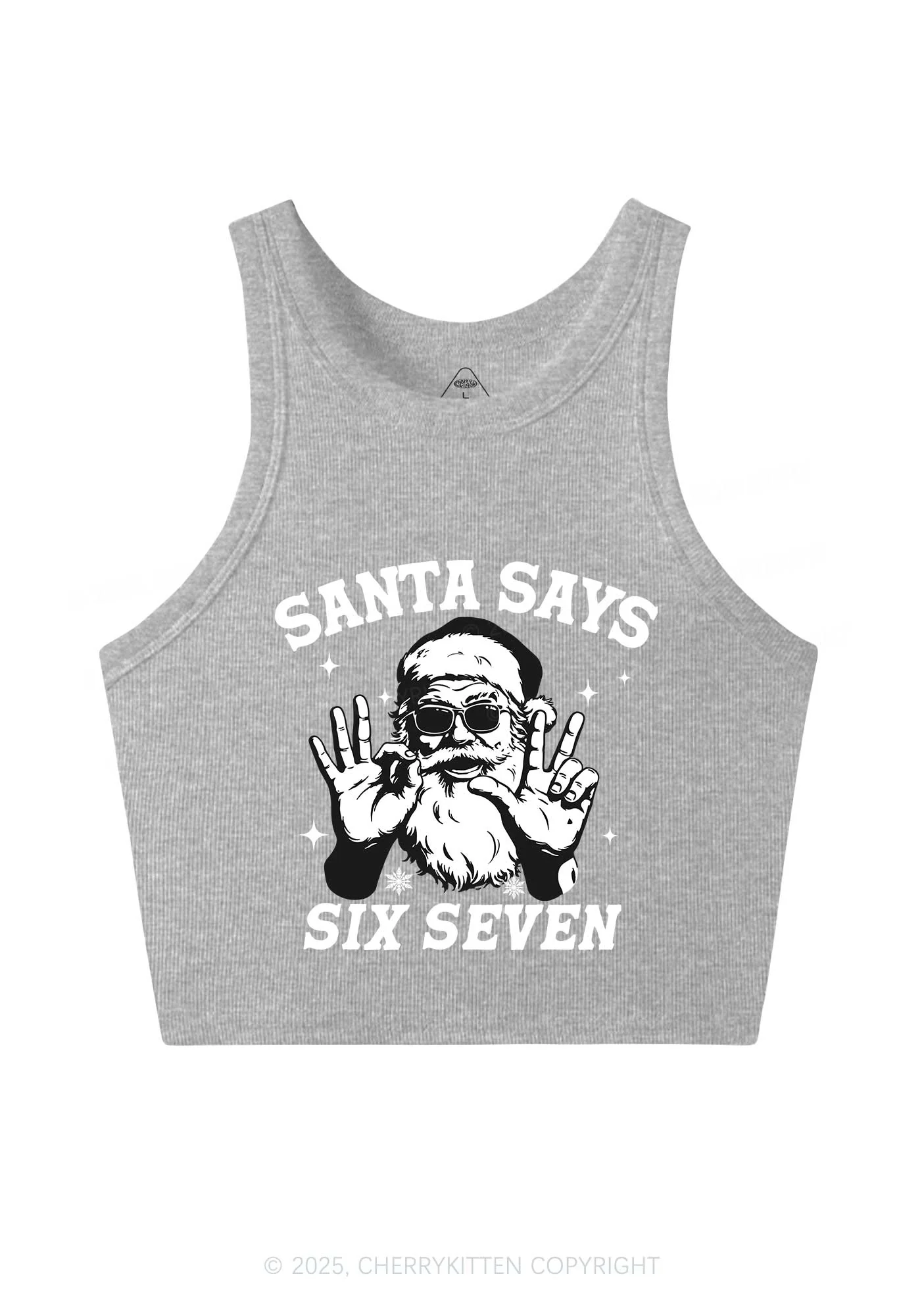 Christmas Santa Says Six Seven Y2K Crop Tank Top Cherrykitten - Image 5