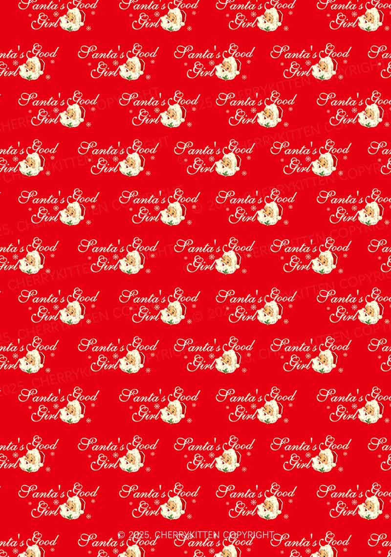 Christmas Santas Good Girl Y2K Fleece Long Sleeve Pajama Set Cherrykitten - Image 2