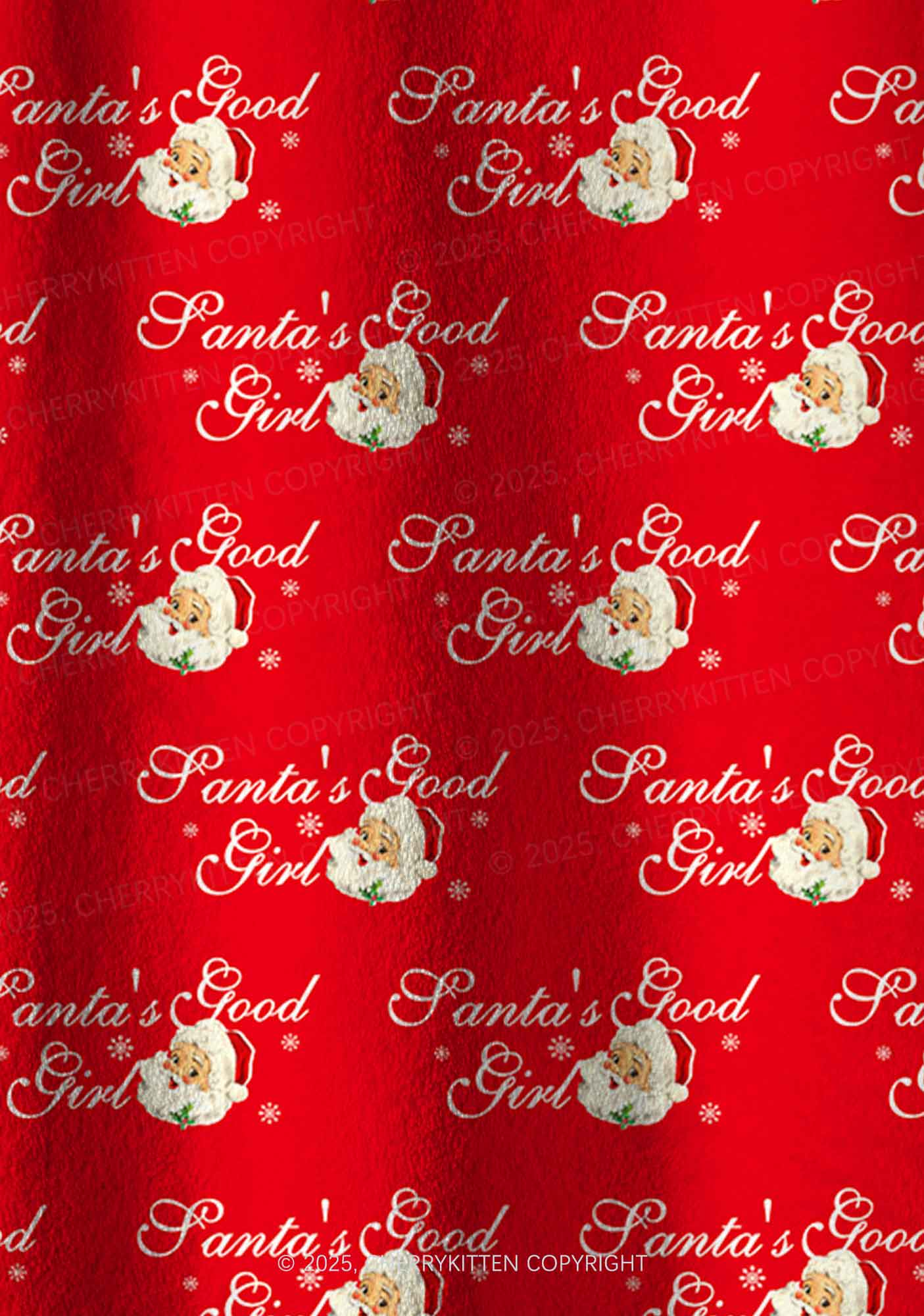 Christmas Santas Good Girl Y2K Fleece Long Sleeve Pajama Set Cherrykitten - Image 7