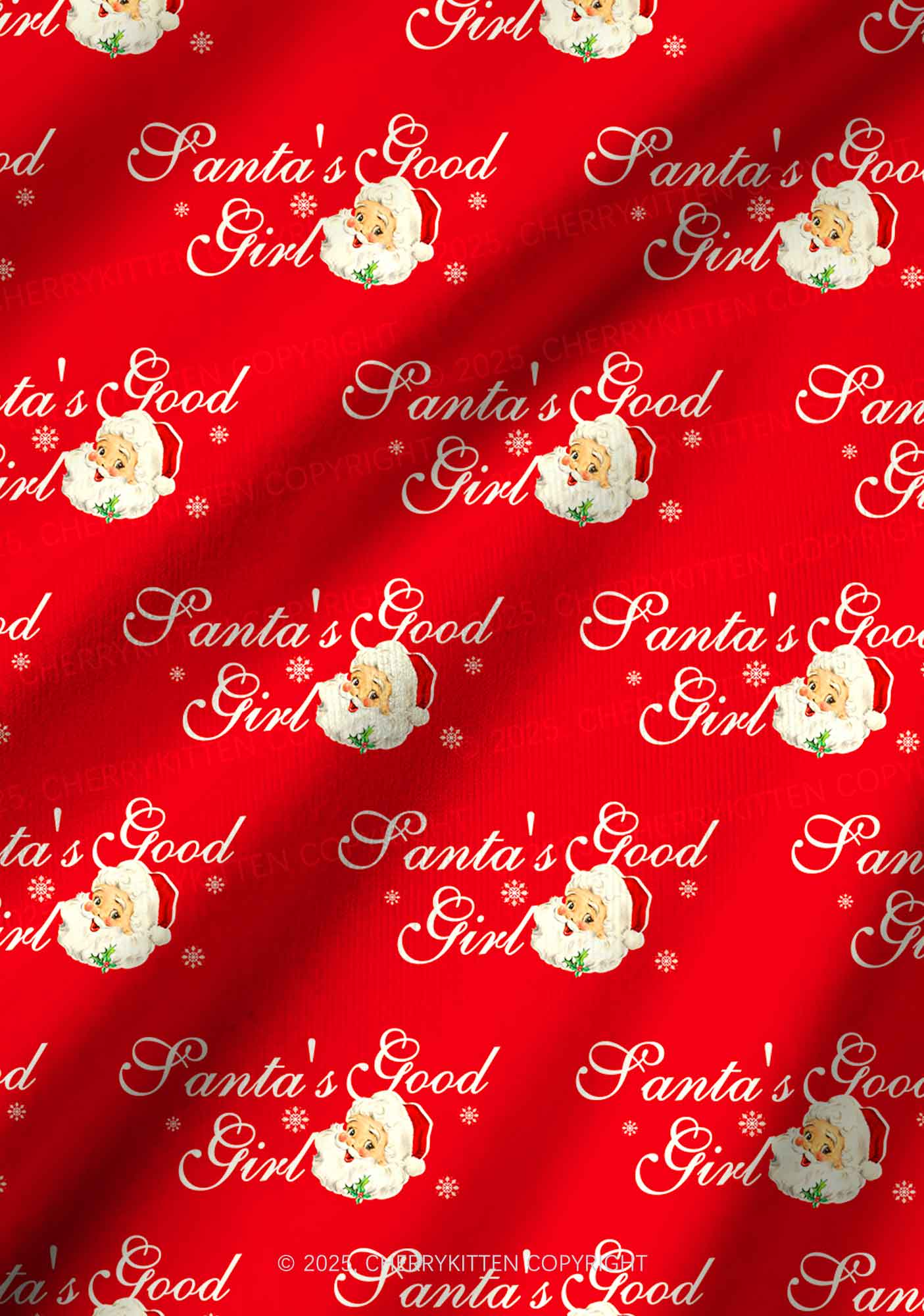 Christmas Santas Good Girl Y2K Print Long Sleeve Pajama Set Cherrykitten - Image 6