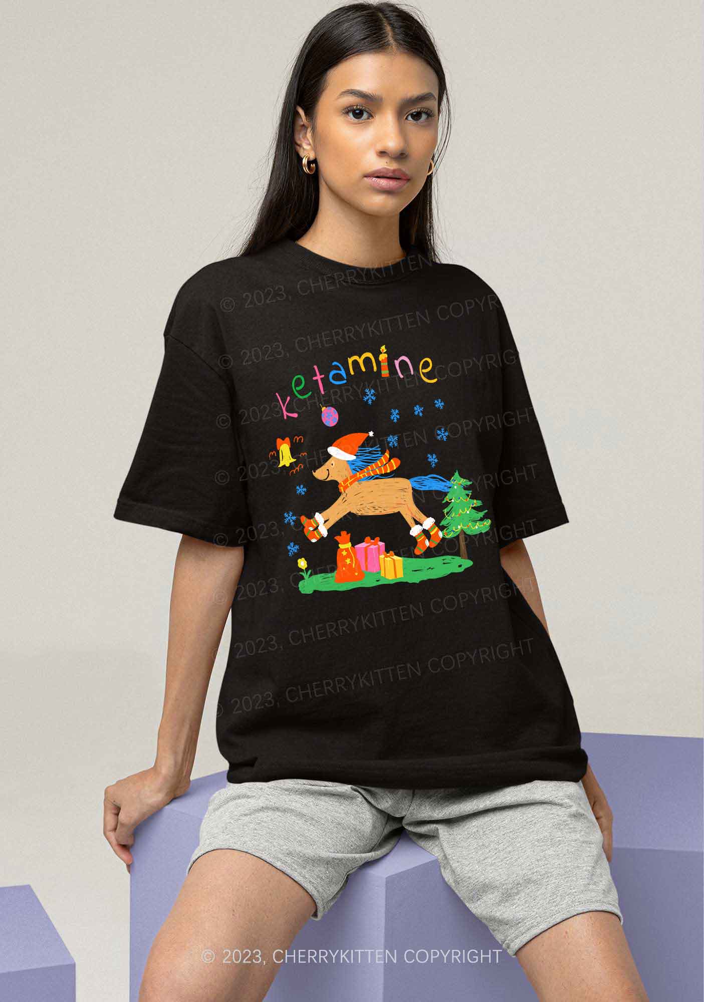 Christmas Snowflake Pony Y2K Chunky Shirt Cherrykitten - Image 2