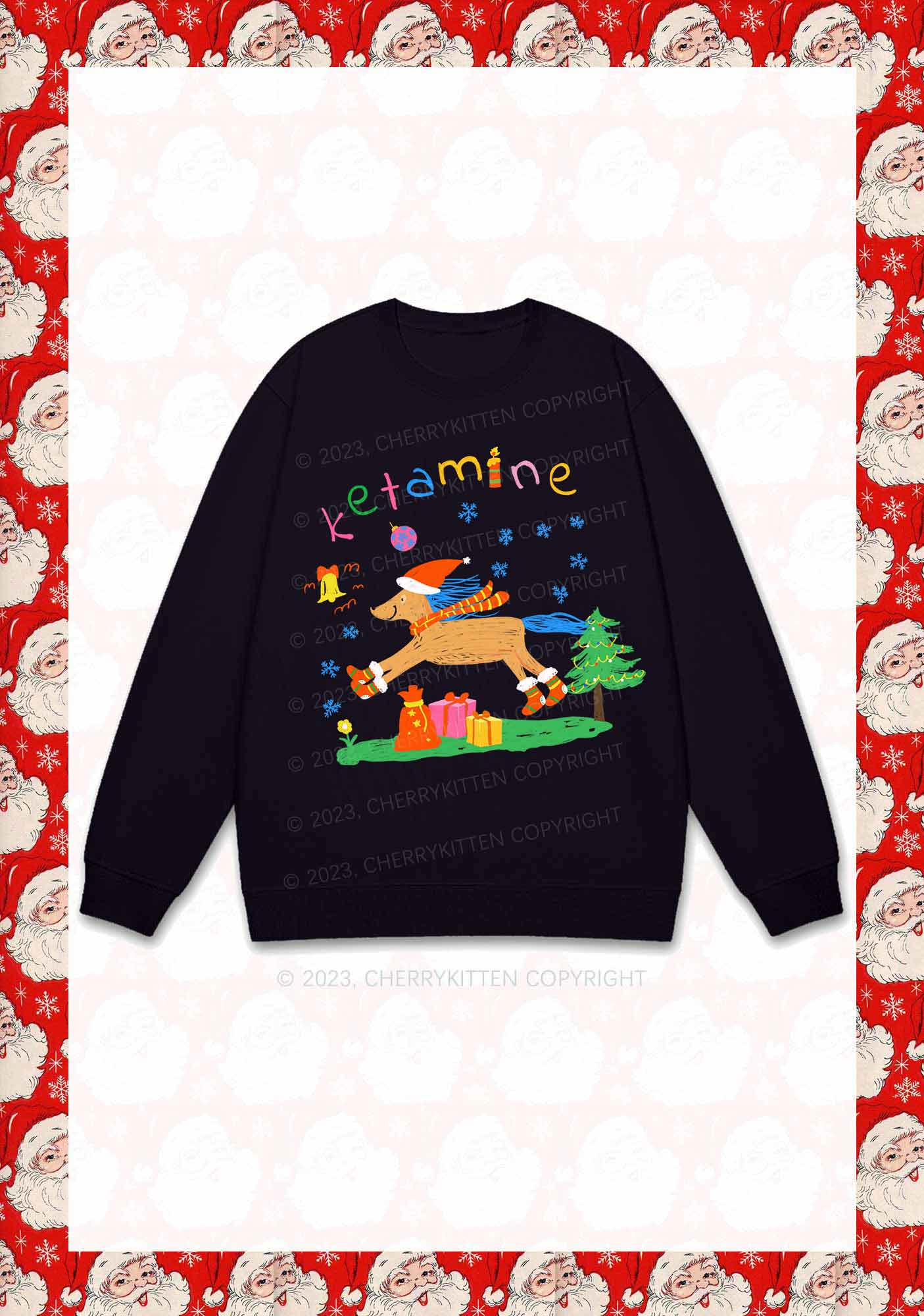 Christmas Snowflake Pony Y2K Sweatshirt Cherrykitten - Image 3