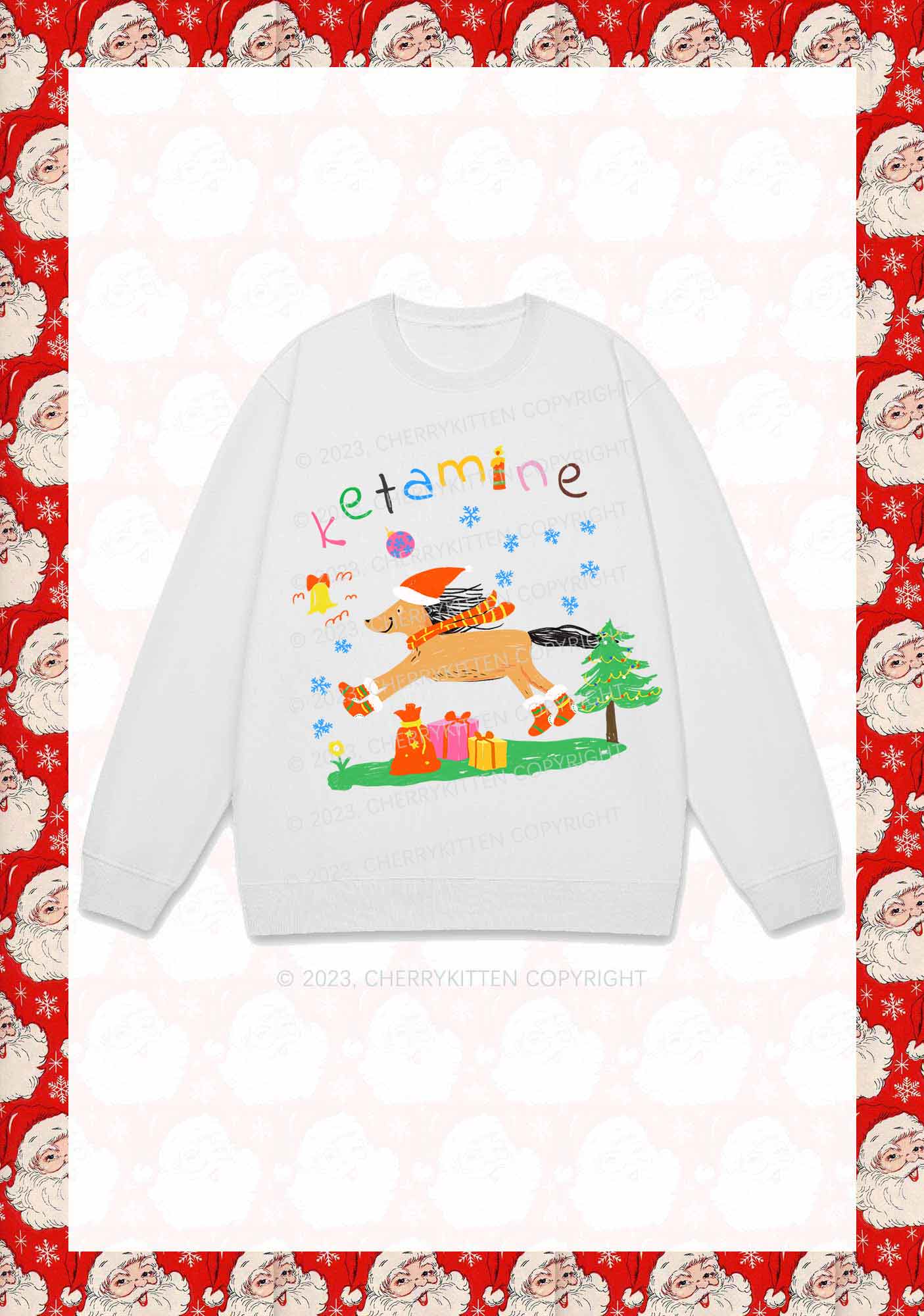 Christmas Snowflake Pony Y2K Sweatshirt Cherrykitten - Image 4