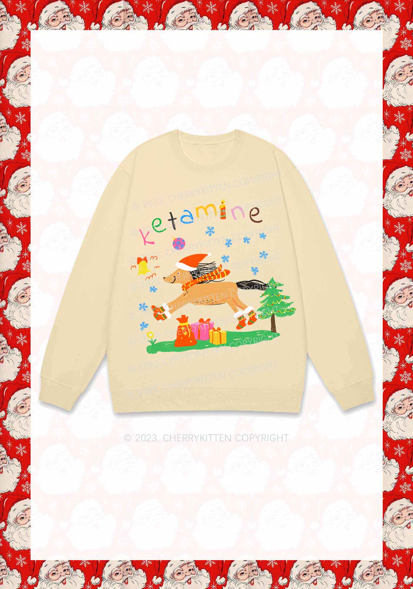 Christmas Snowflake Pony Y2K Sweatshirt Cherrykitten - Image 5