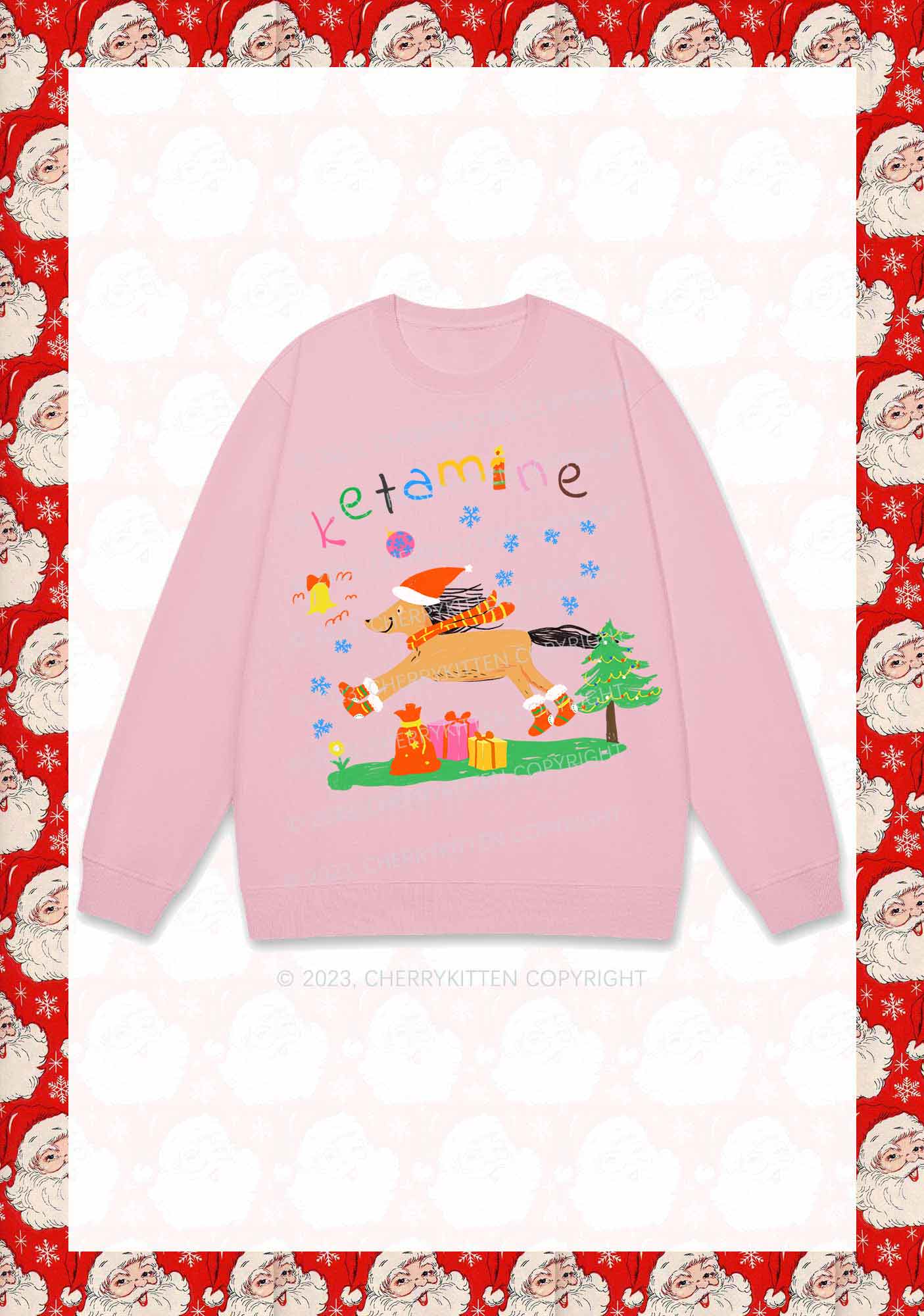 Christmas Snowflake Pony Y2K Sweatshirt Cherrykitten - Image 6