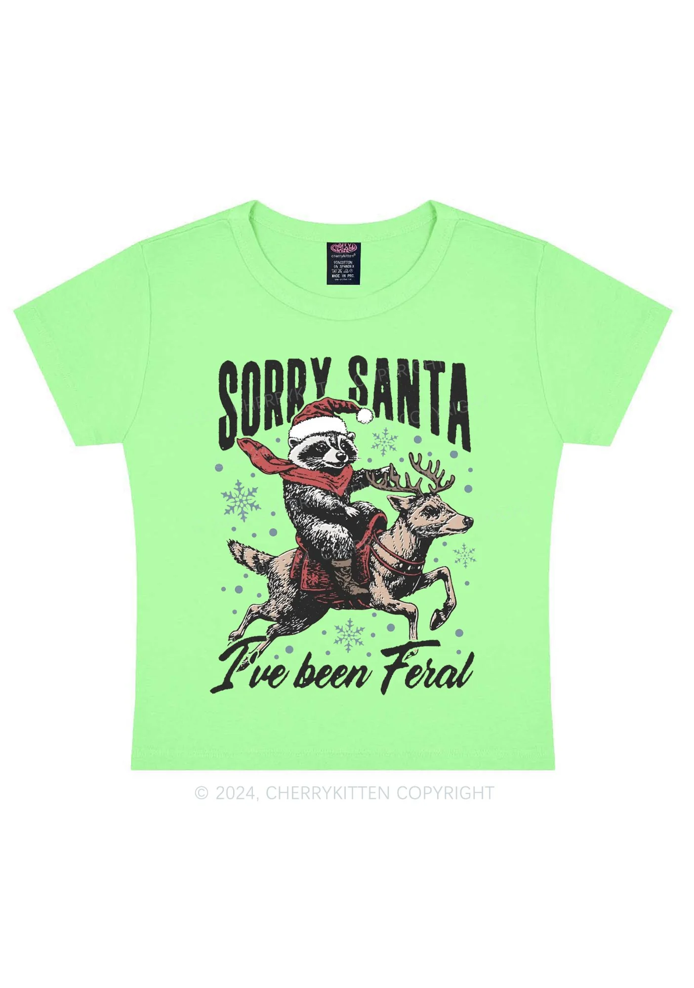 Christmas Sorry Santa Y2K Baby Tee Cherrykitten - Image 11