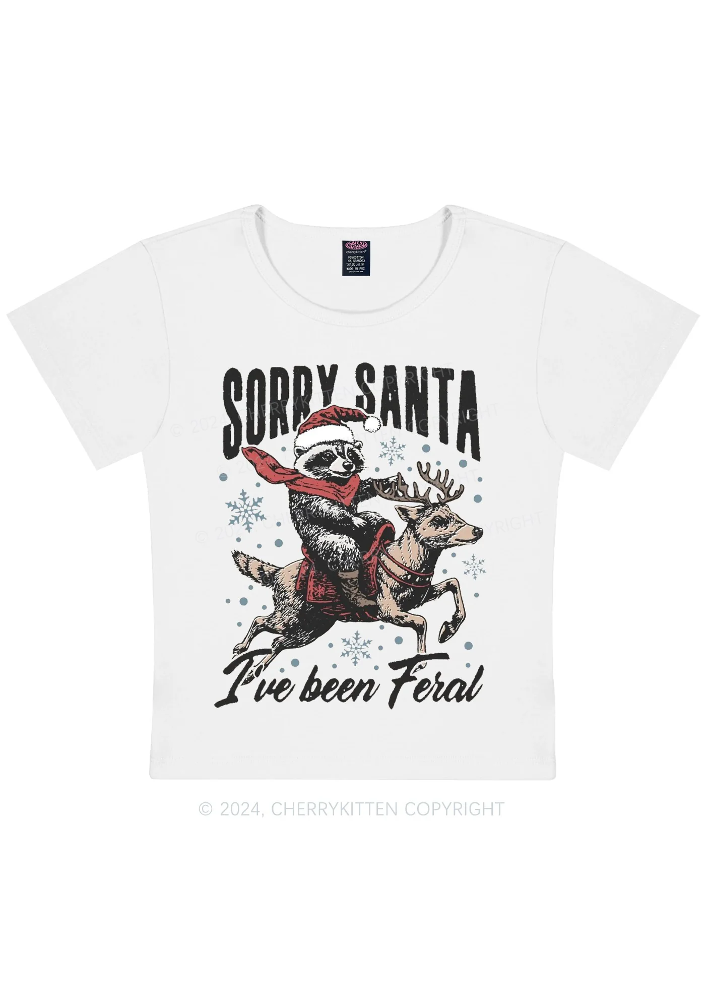 Christmas Sorry Santa Y2K Baby Tee Cherrykitten - Image 3
