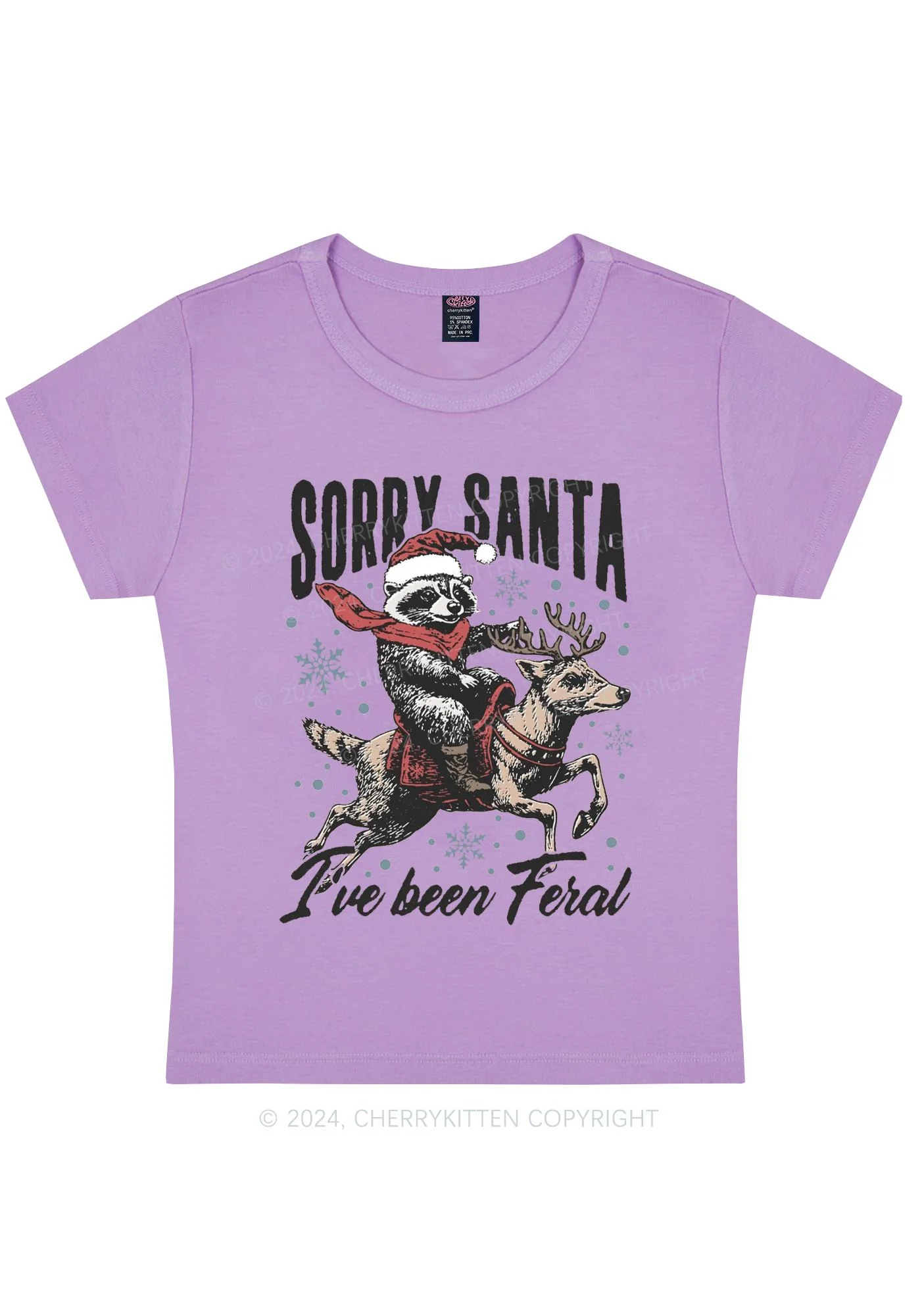 Christmas Sorry Santa Y2K Baby Tee Cherrykitten - Image 4