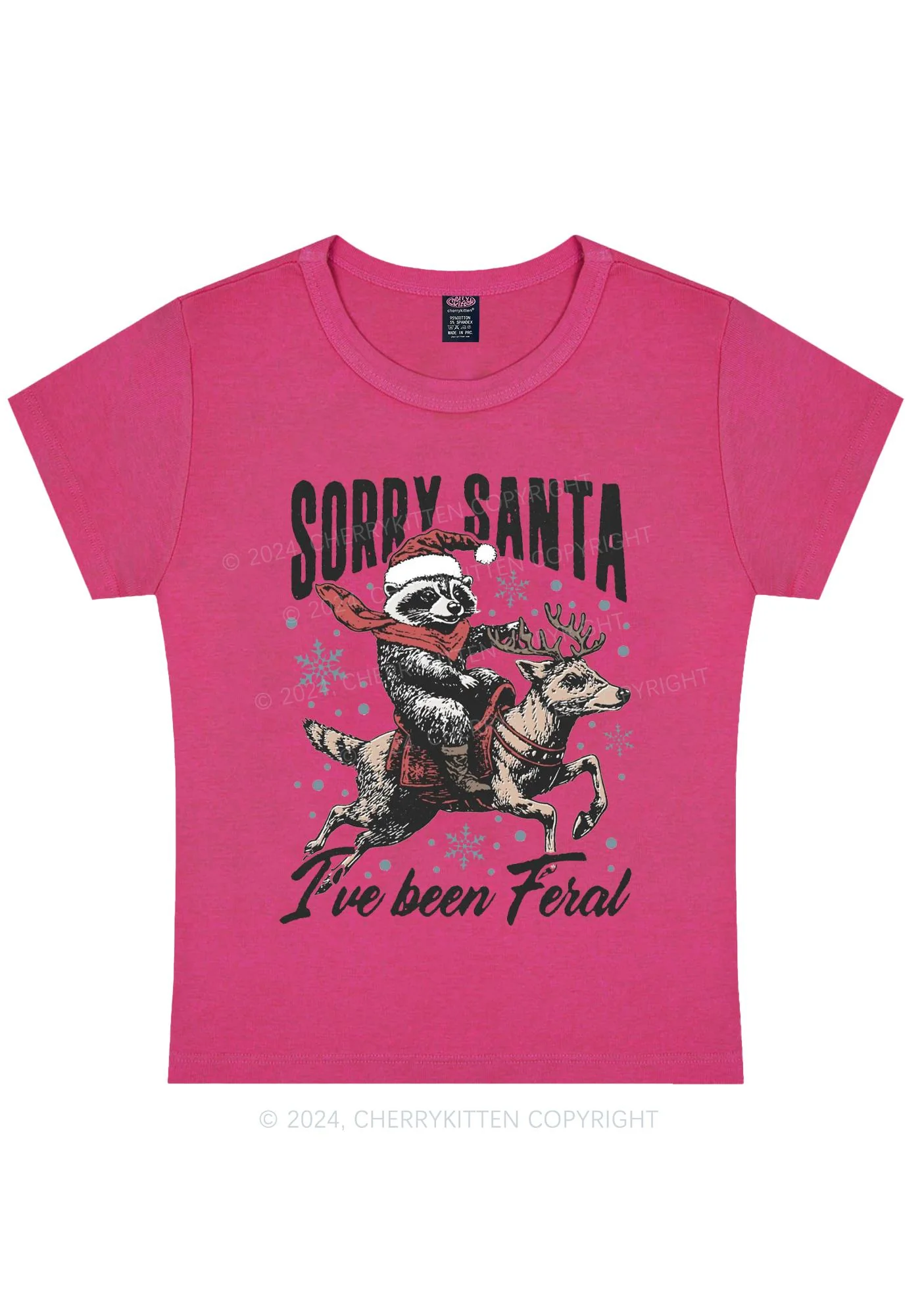 Christmas Sorry Santa Y2K Baby Tee Cherrykitten - Image 5
